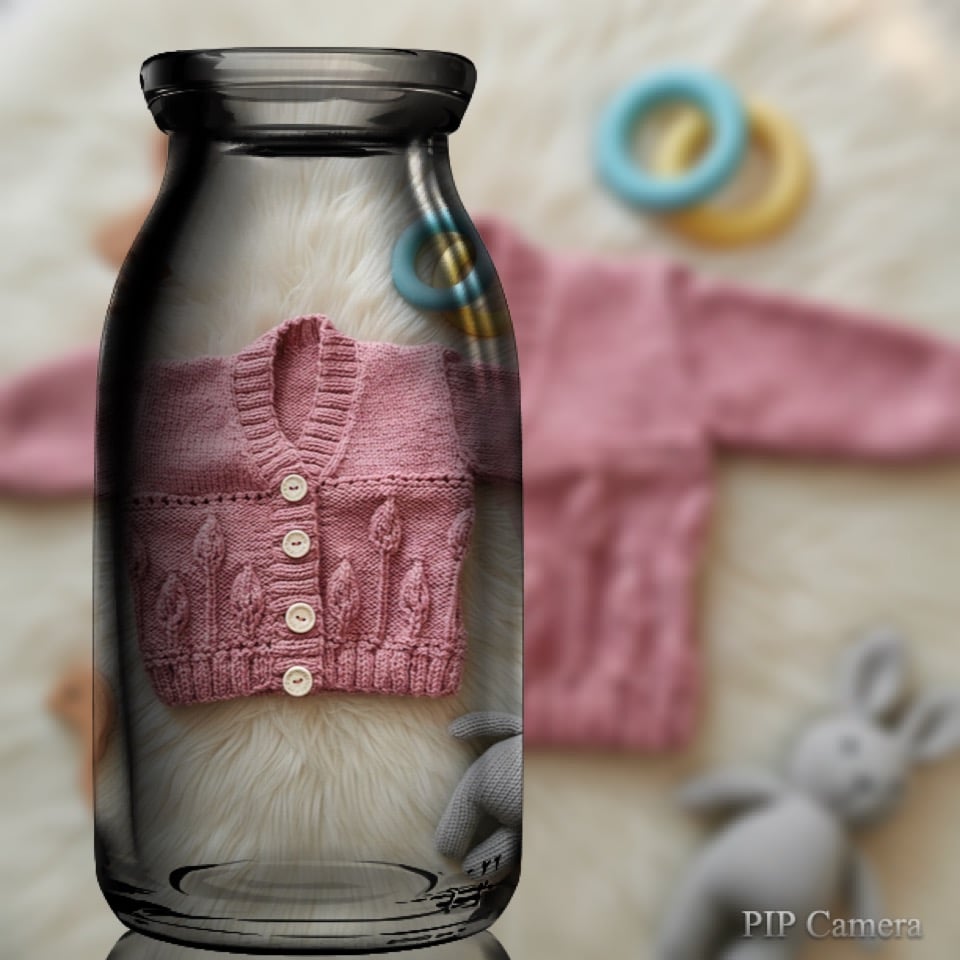 Hand knitted v neck cardigan