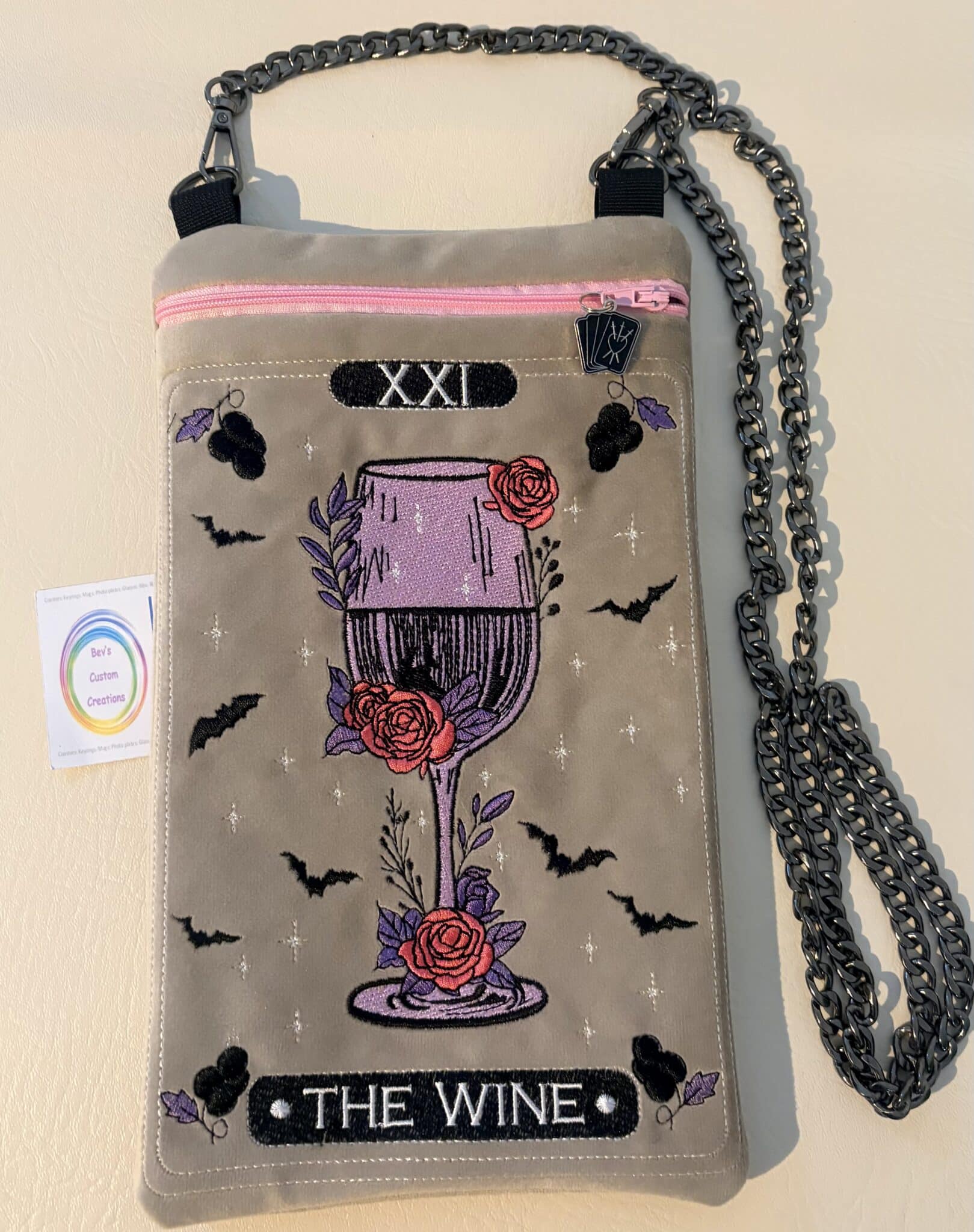 Embroidered Tarot inspired – The Wine – Velour - main product image