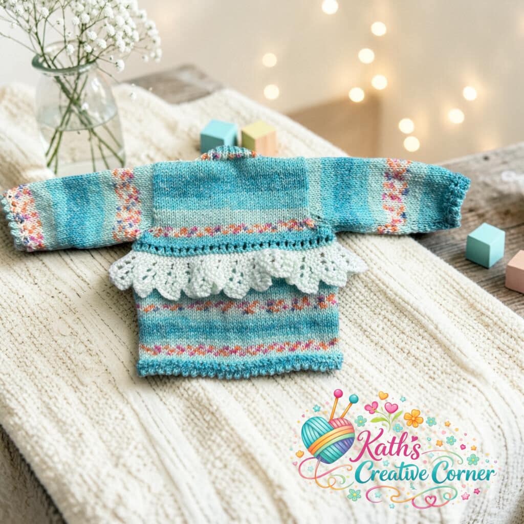 Hand knitted baby cardigan