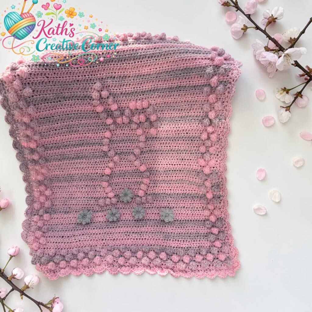 Hand Crocheted Bunny Baby Blanket
