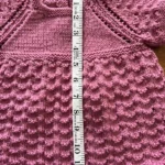 Hand knitted girls pink dress chest 20” (6-9 months approx)