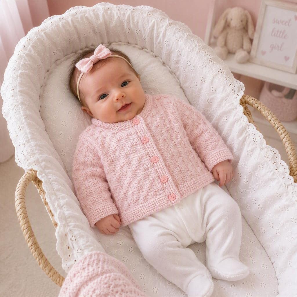 Kathryn Knitting Pattern~Cardigan and Blanket~DK~0-3 months