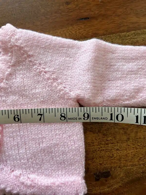 Hand Knitted Pink cardigan – 16″ Chest (0 – 3 months)