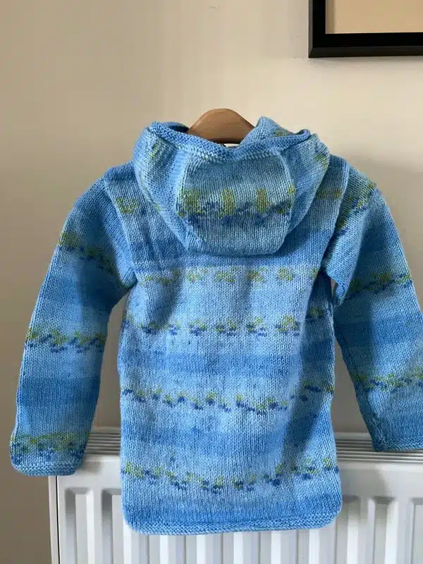 Hand Knitted Hoody Cardigan – Size 26″ (4 – 5 Years)