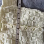 Hand knitted lemon cardigan with dolphin buttons – chest 16″ (Newborn) New