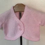 Hand Knitted Pink cardigan – 16″ Chest (0 – 3 months)
