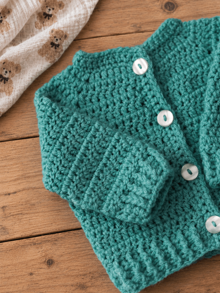 Personalised Baby Cardigan, Seafoam Green (0-3 Months)