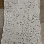 Hand Crocheted Filet Jungle Baby Blanket – Size 28″ x 36″