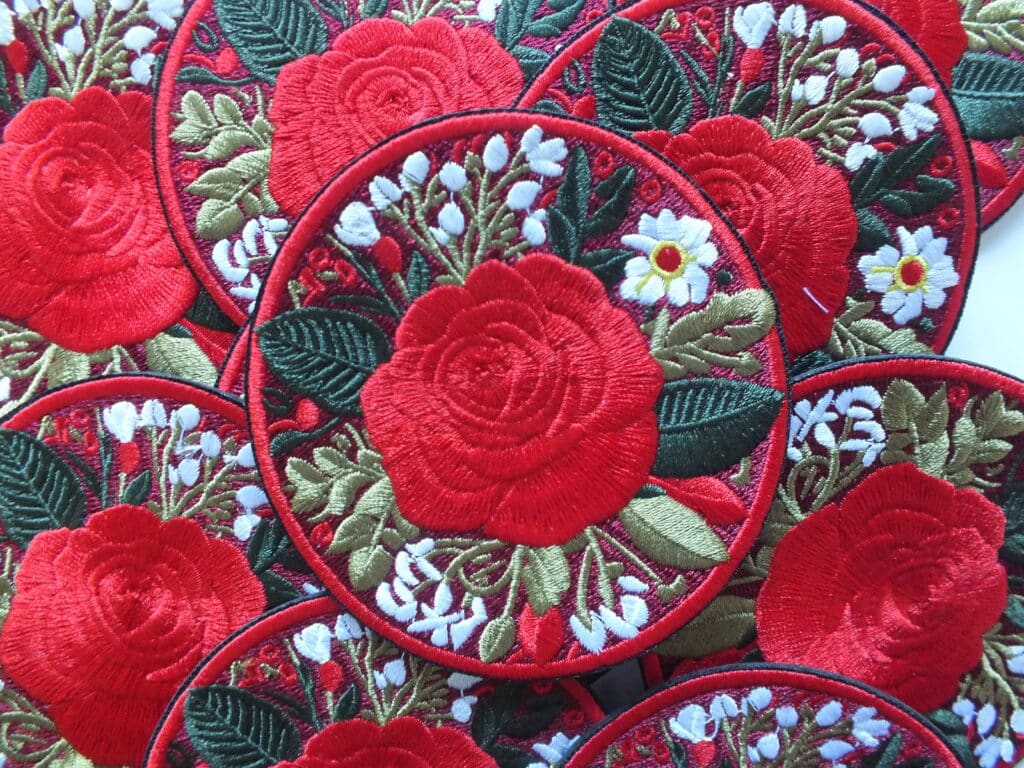 English Rose Iron On Patch