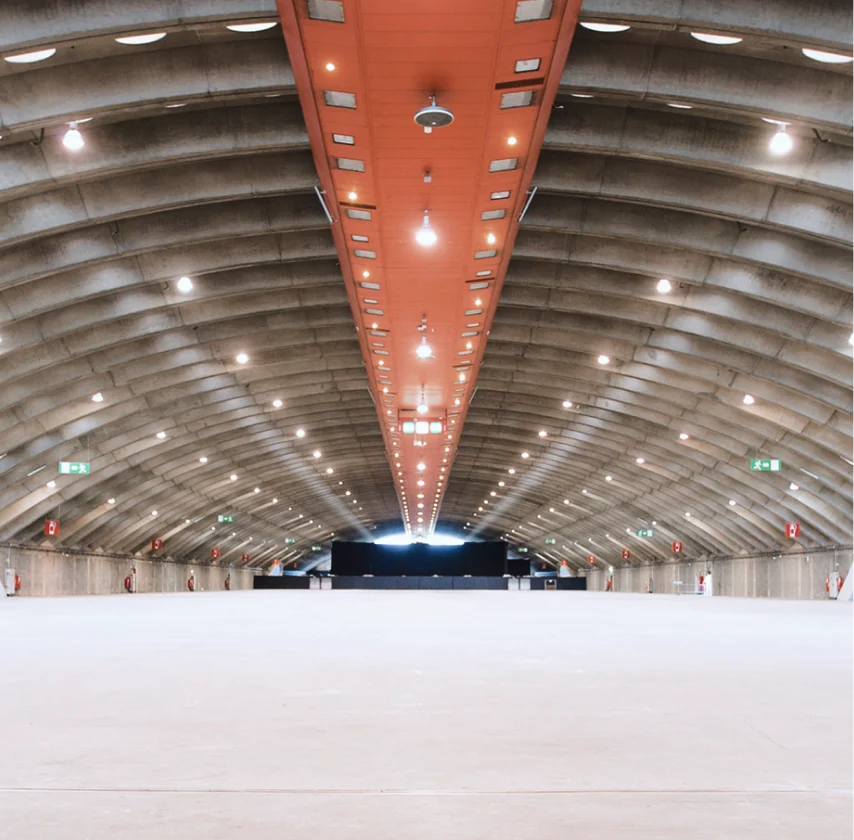 Die Nekkerhal in Mechelen, Blick auf die ganze Halle
