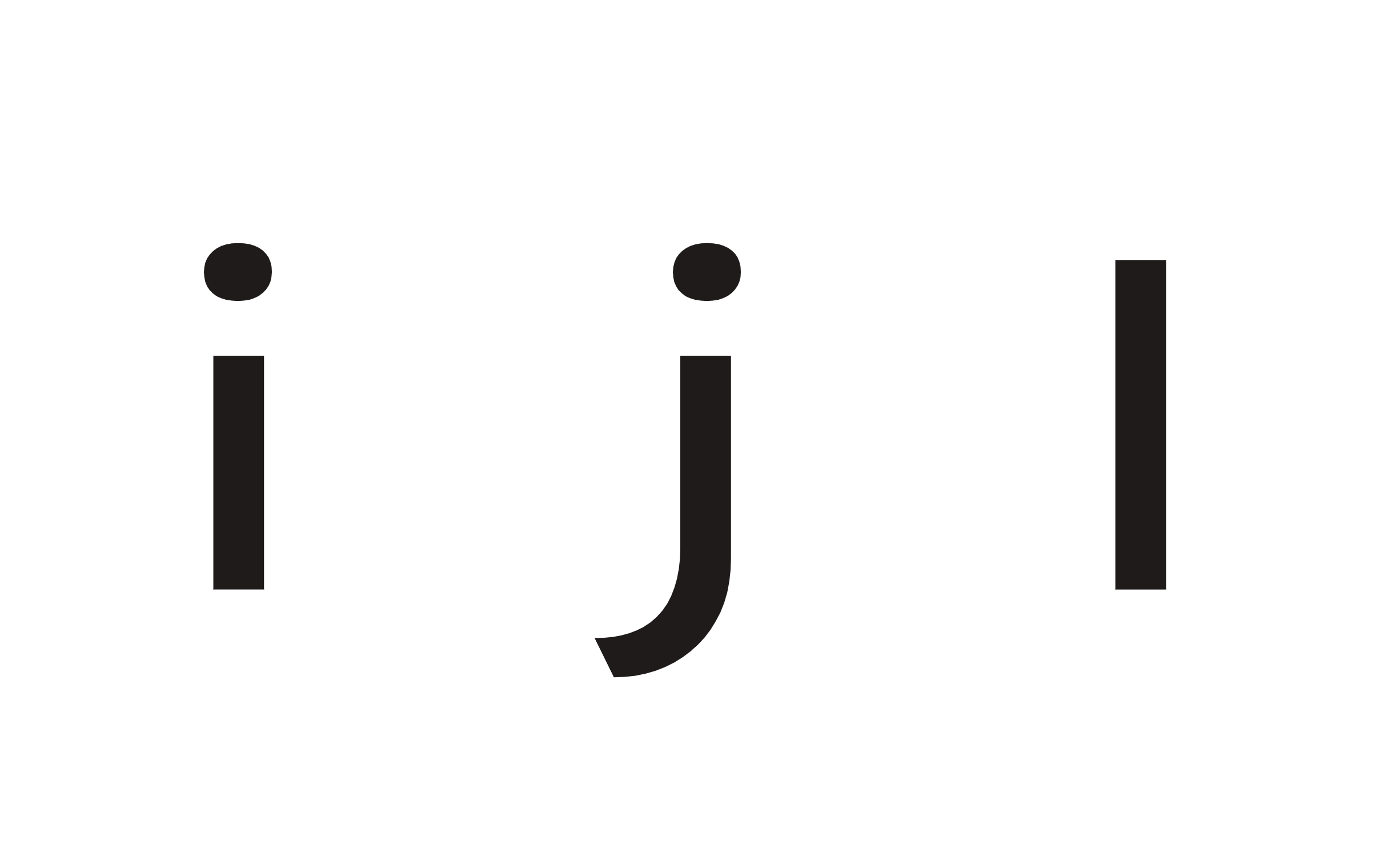 Lowercase i, j, and l