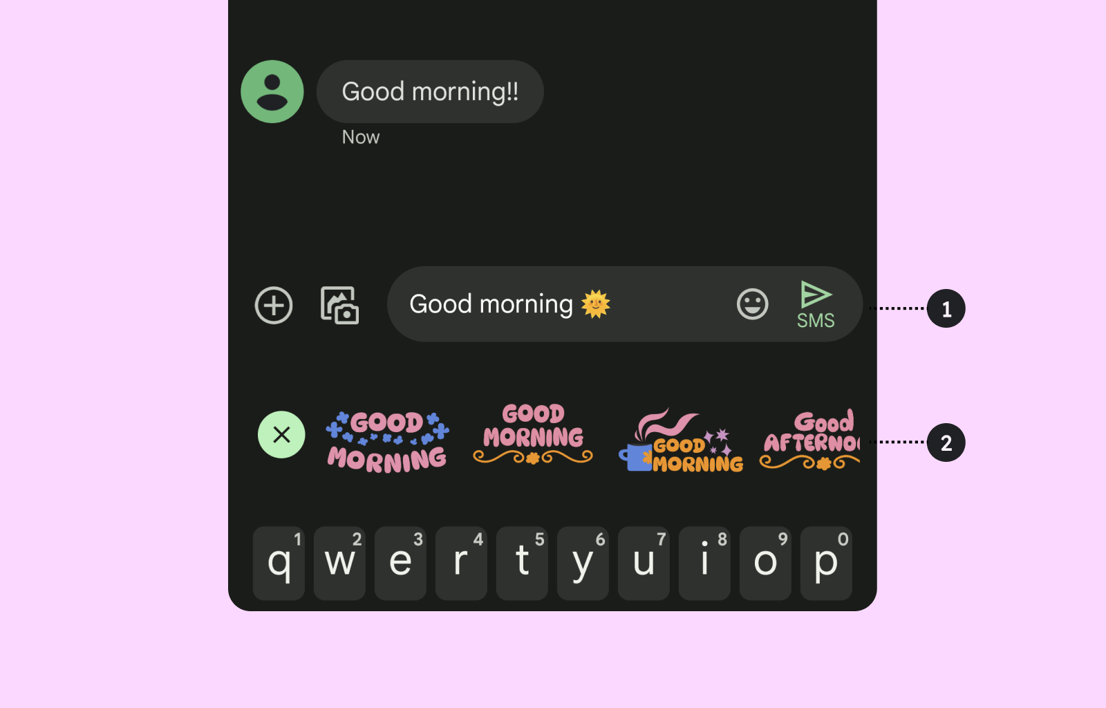 Screenshot of Gboard keyboard