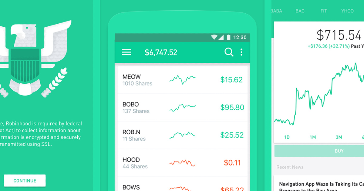 Image result for Robinhood material design  app