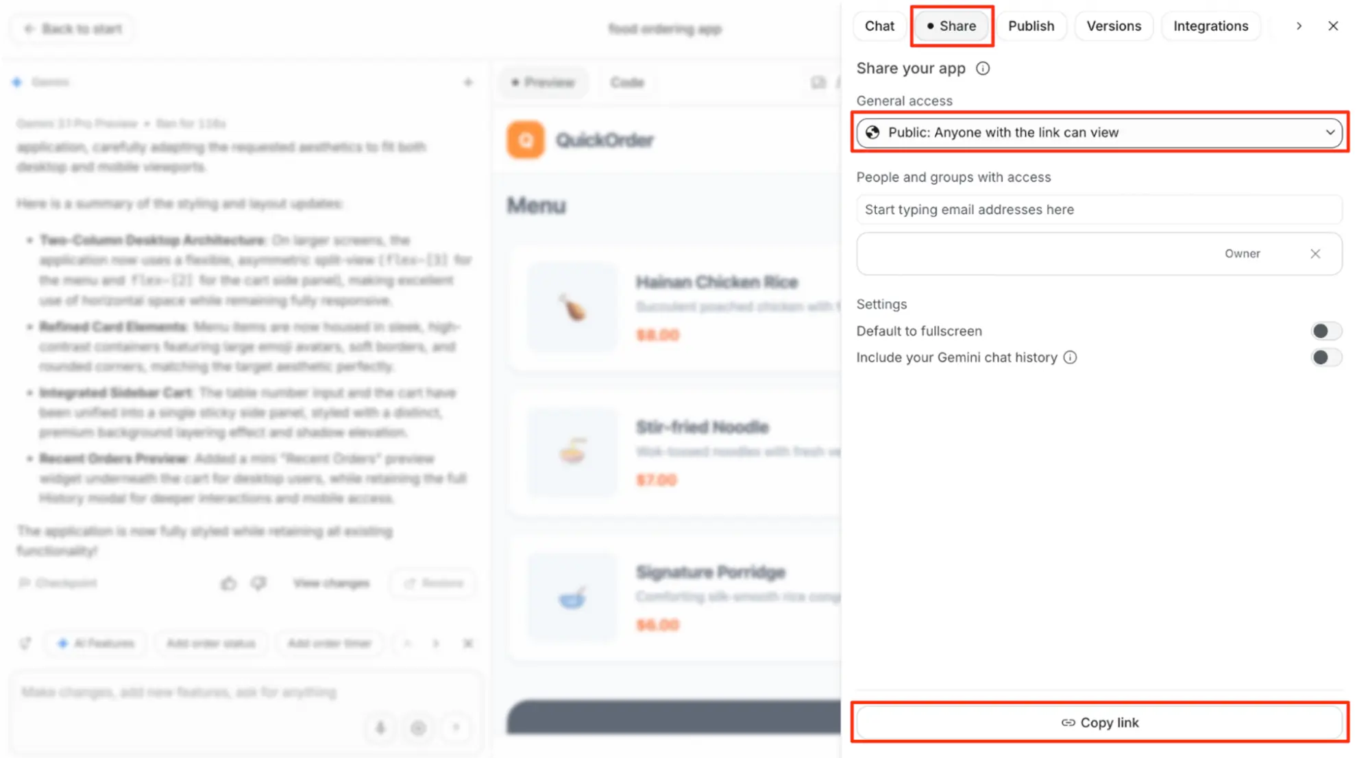 Share AI Studio Link Guide