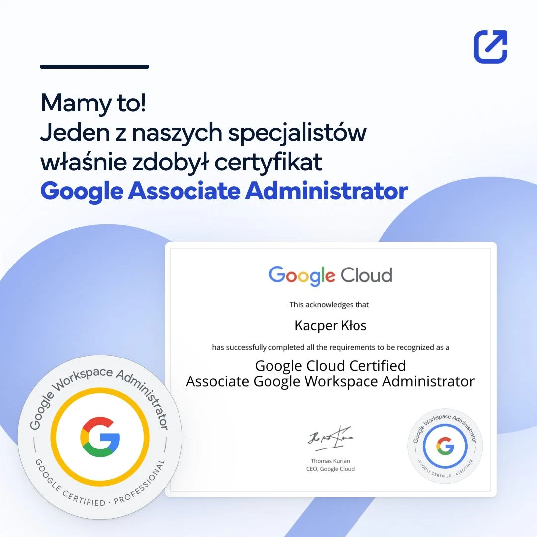 Nasz zespół z kolejnym ekspertem Google Workspace