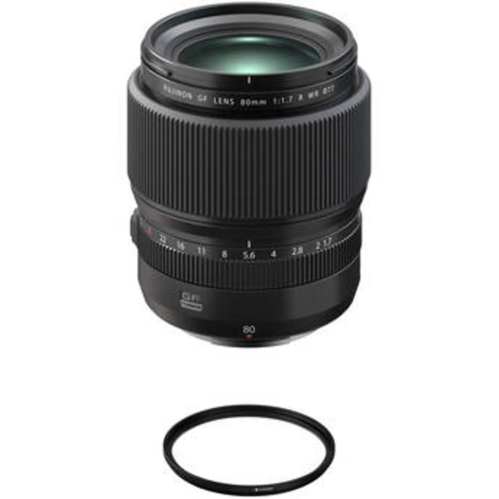 FUJIFILM GF 80mm f/1.7R WR Lens with Filter Set