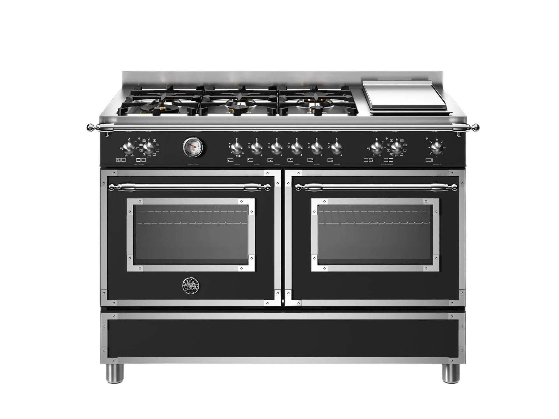 Bertazzoni Heritage, Spis 120x60 2 Ugnar, Svart Gasspisen.se