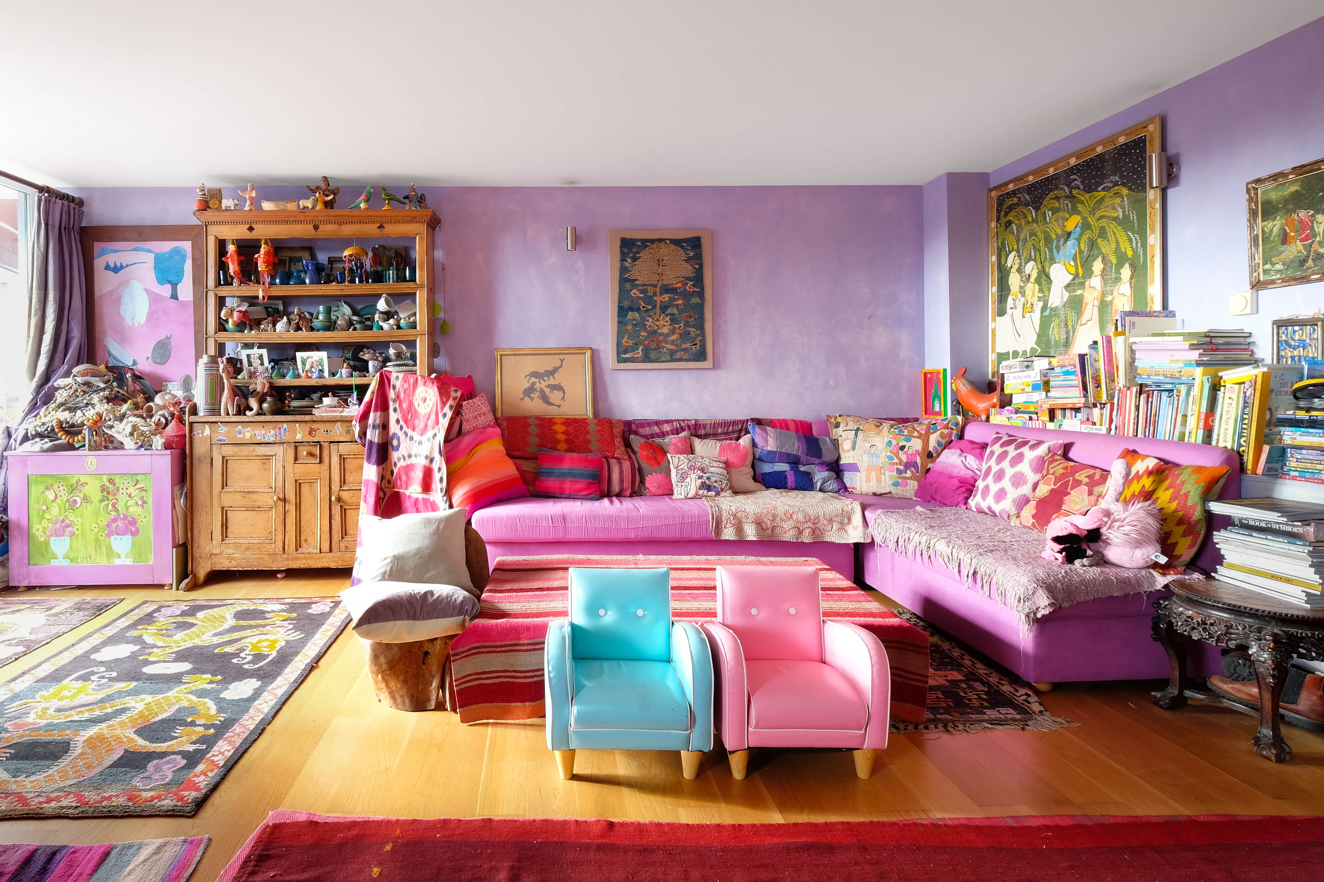 purple living rooms