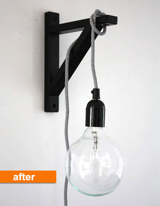 Before After An Ikea Bracket Turned Modern Wall Light Before After An Ikea Bracket Turned Modern Wall Light