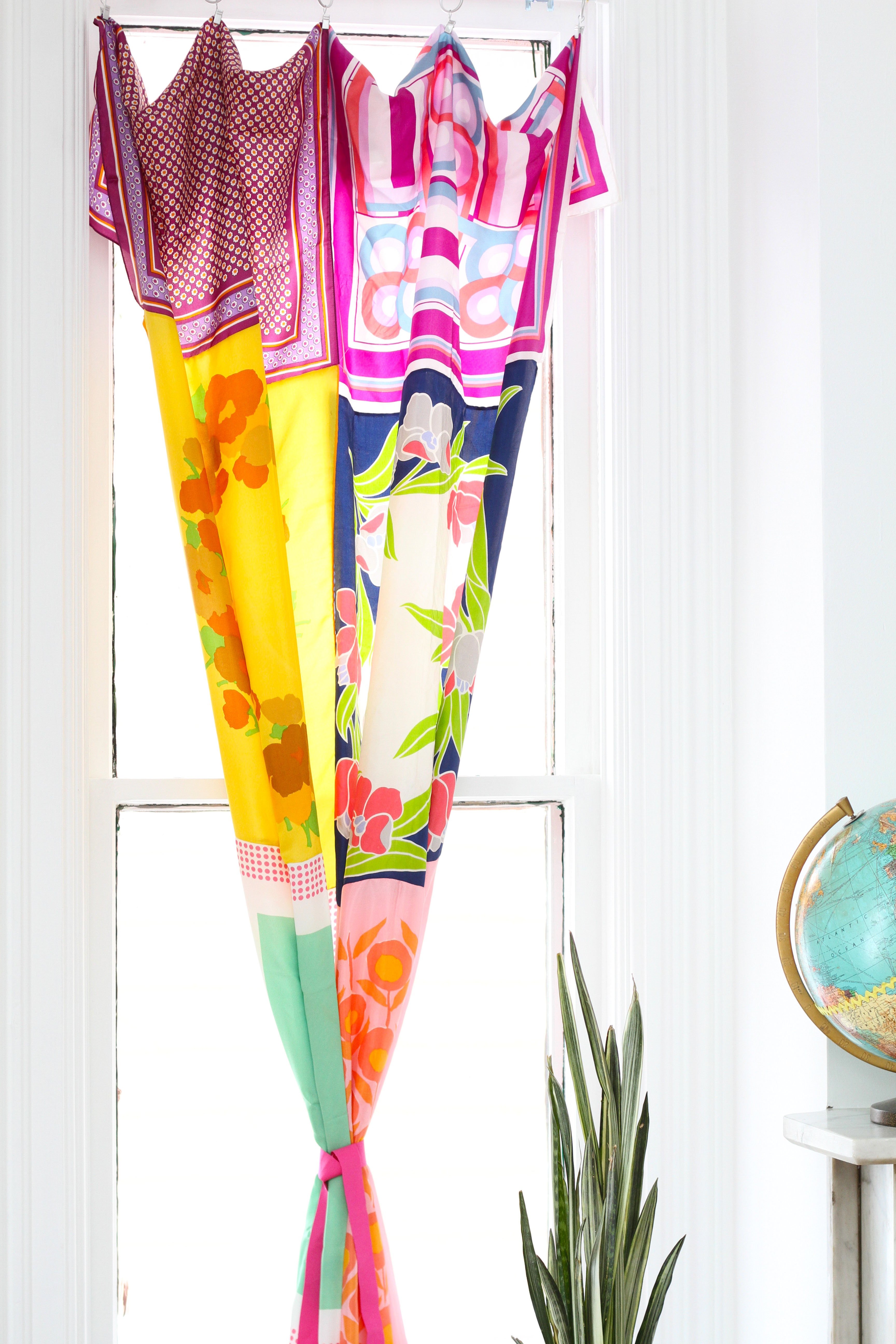 How To Make Curtains From Vintage Scarves Apartment Therapy