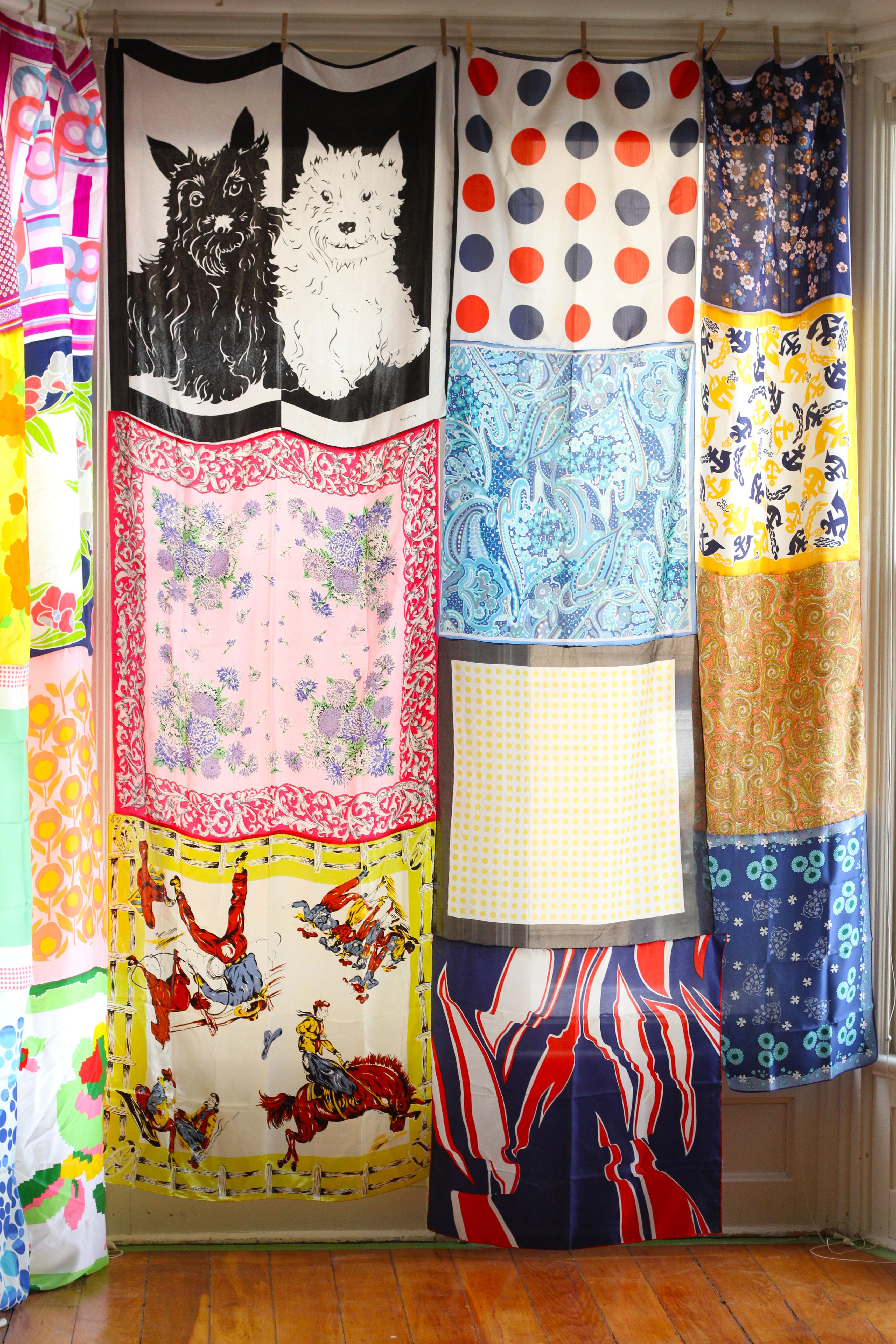 How To Make Curtains From Vintage Scarves Apartment Therapy