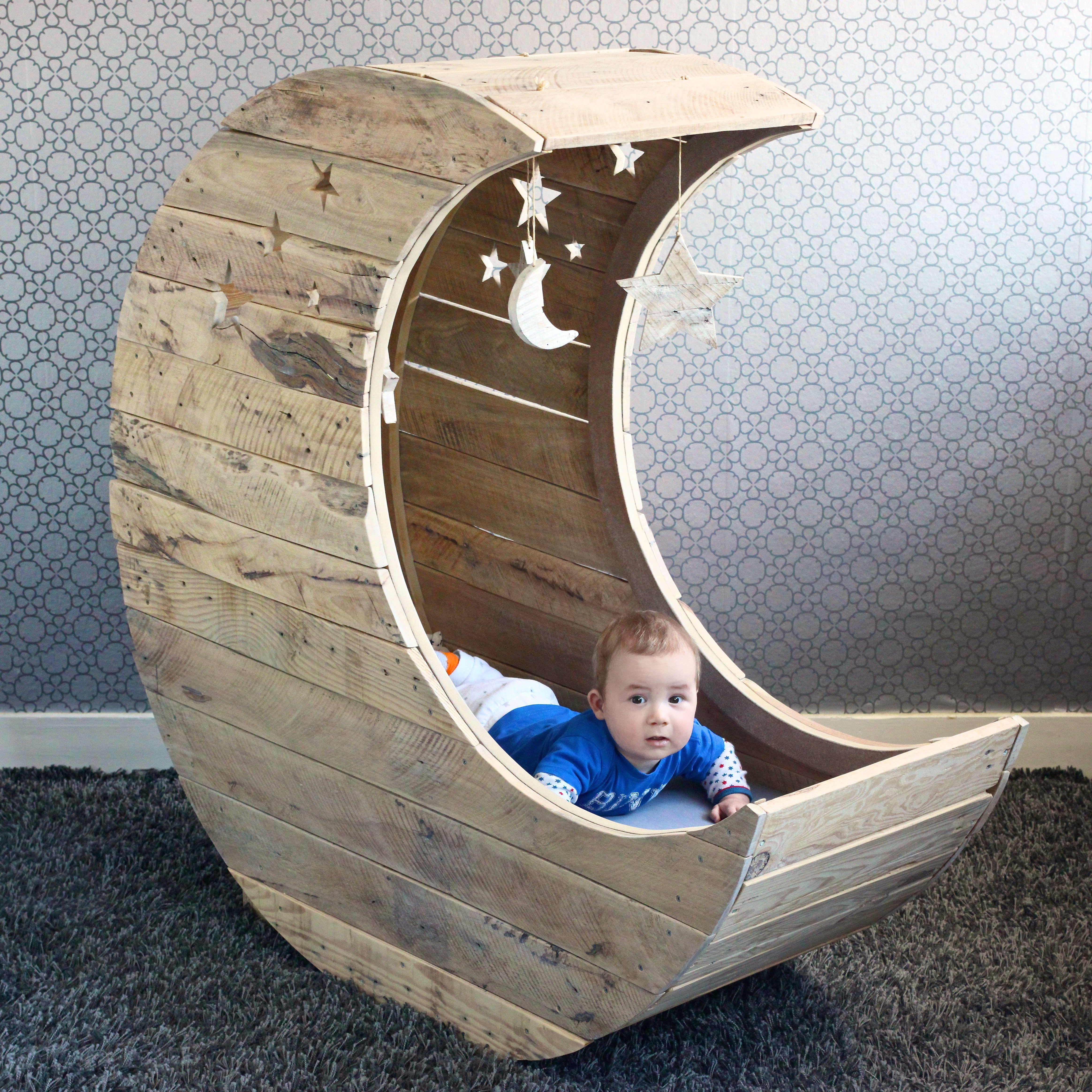 moon shaped baby crib