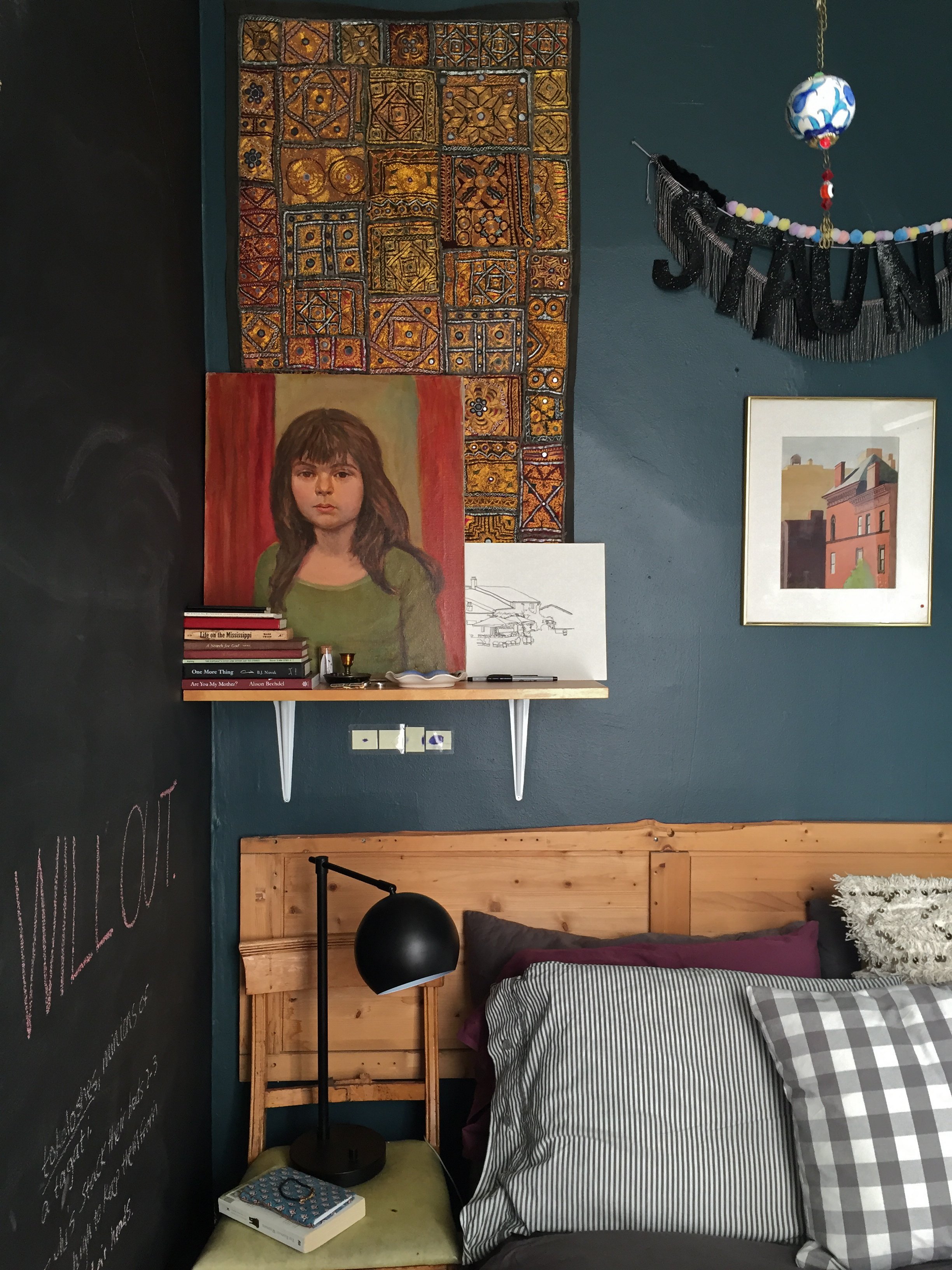 A Tiny Bold And Dark Blue Brooklyn Bedroom Apartment Therapy A Tiny Bold And Dark Blue Brooklyn Bedroom Apartment Therapy