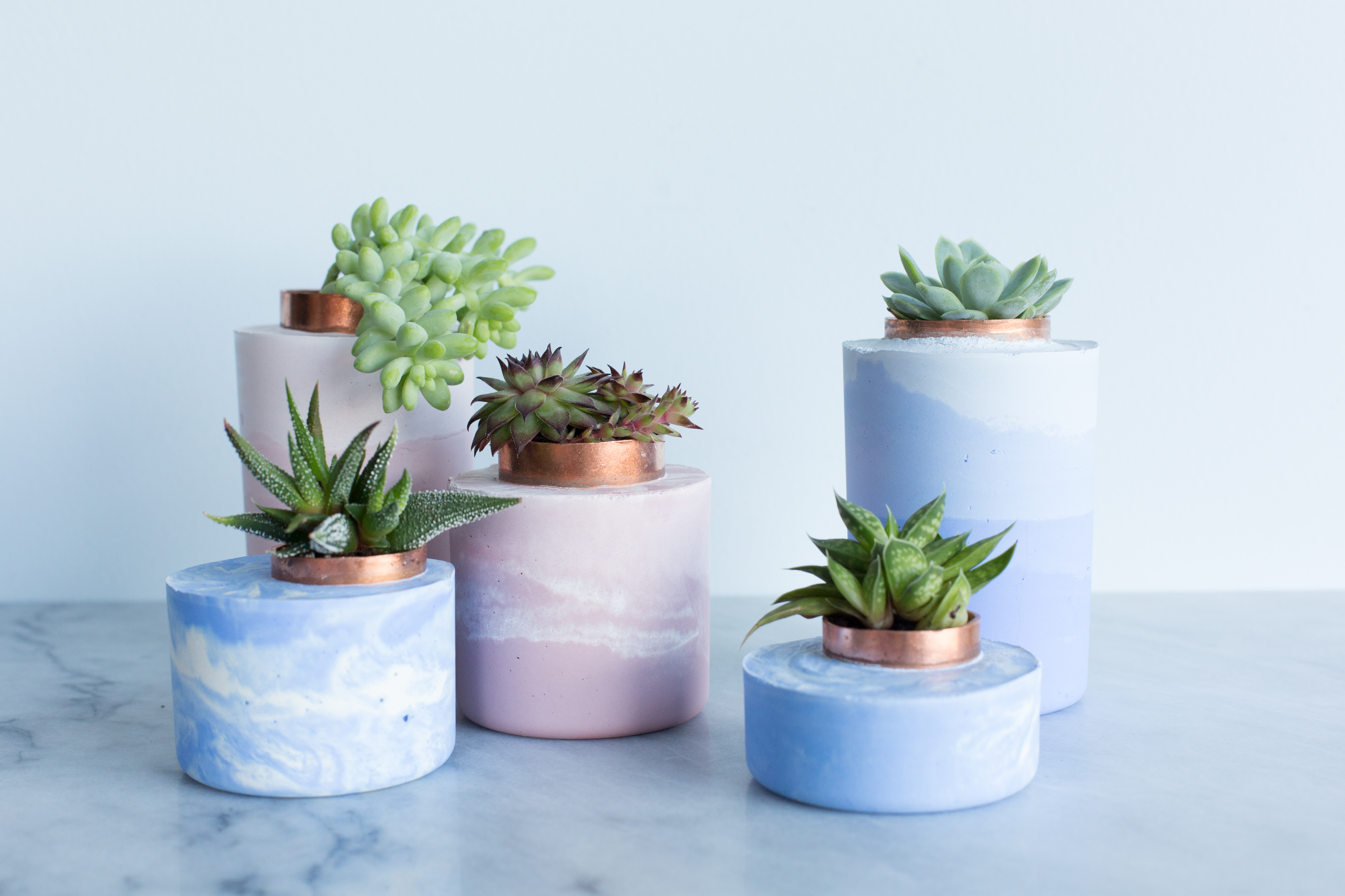 diy concrete planters