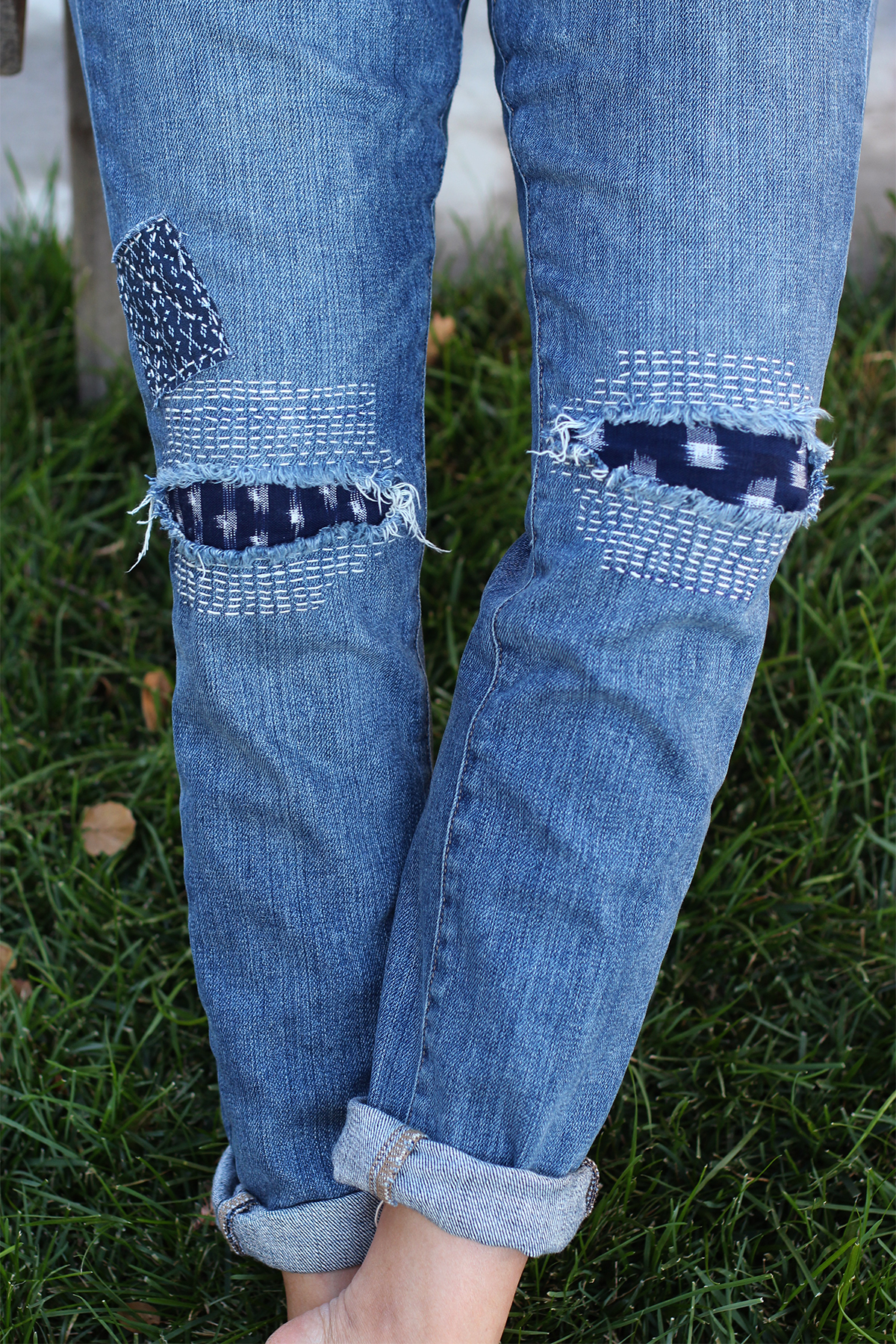 DIY Patched Jeans