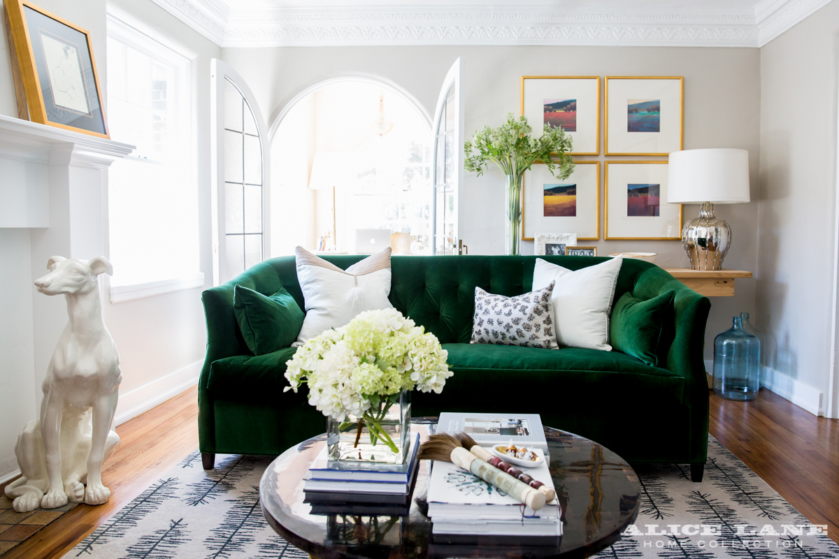 Emerald Green Couch Living Room