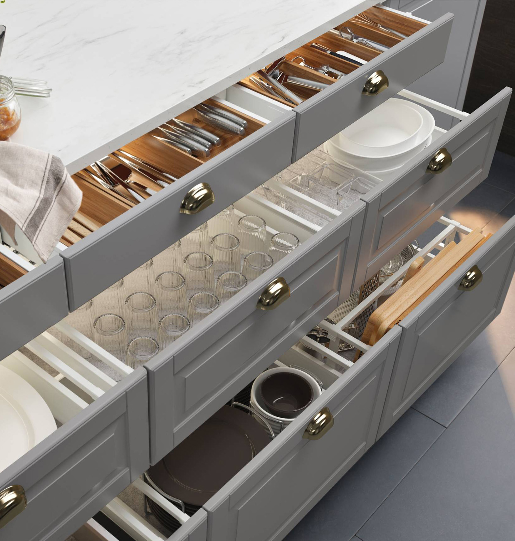 When are cabinet drawers not just drawers?