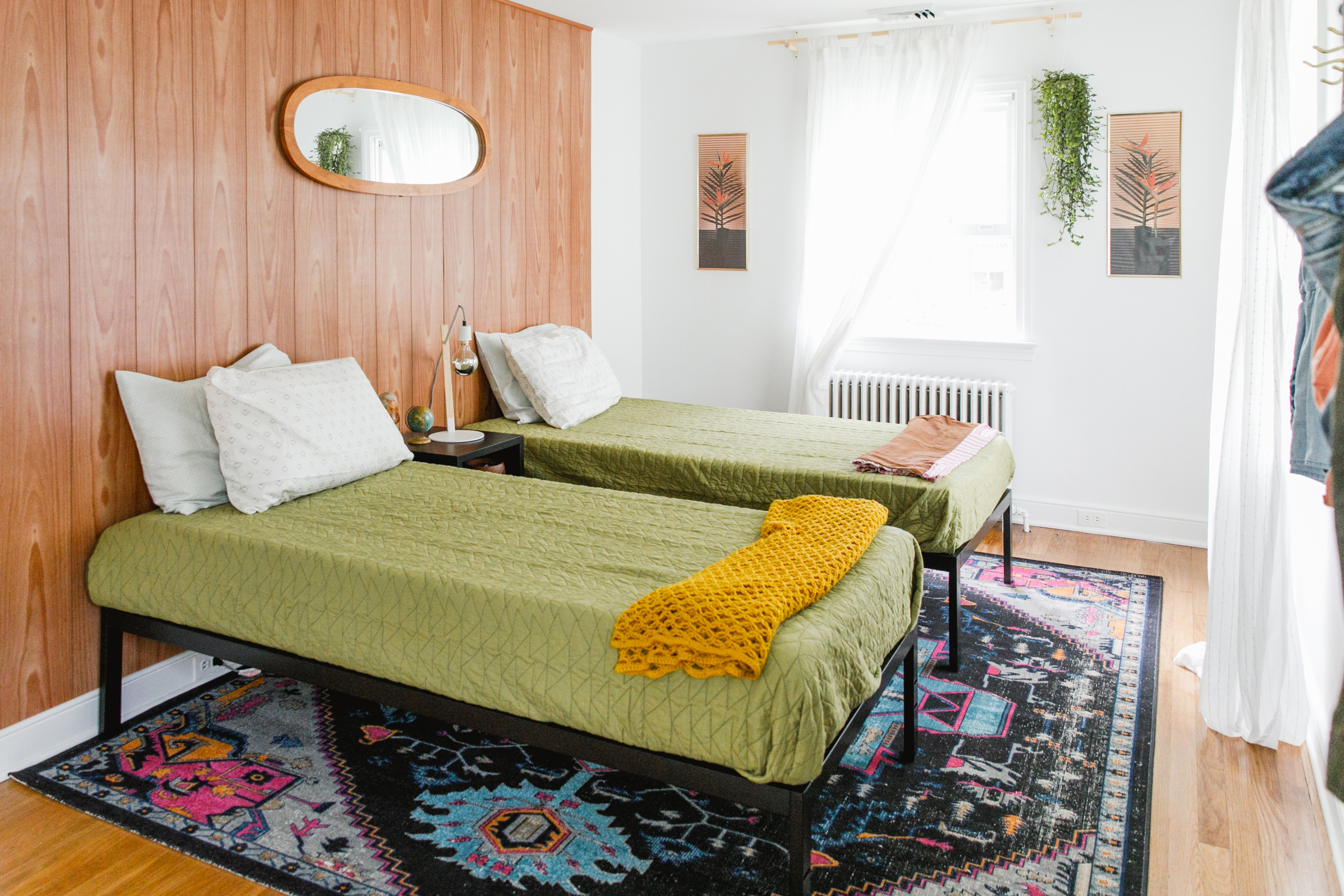 Diy 70s Style Wood Panel Headboard Apartment Therapy This Diy Headboard Is A 70s Style Modern Affordable Mashup