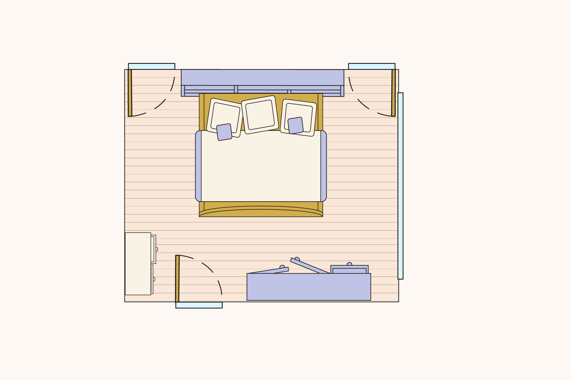 King Bedroom Layouts Dimensions & Drawings