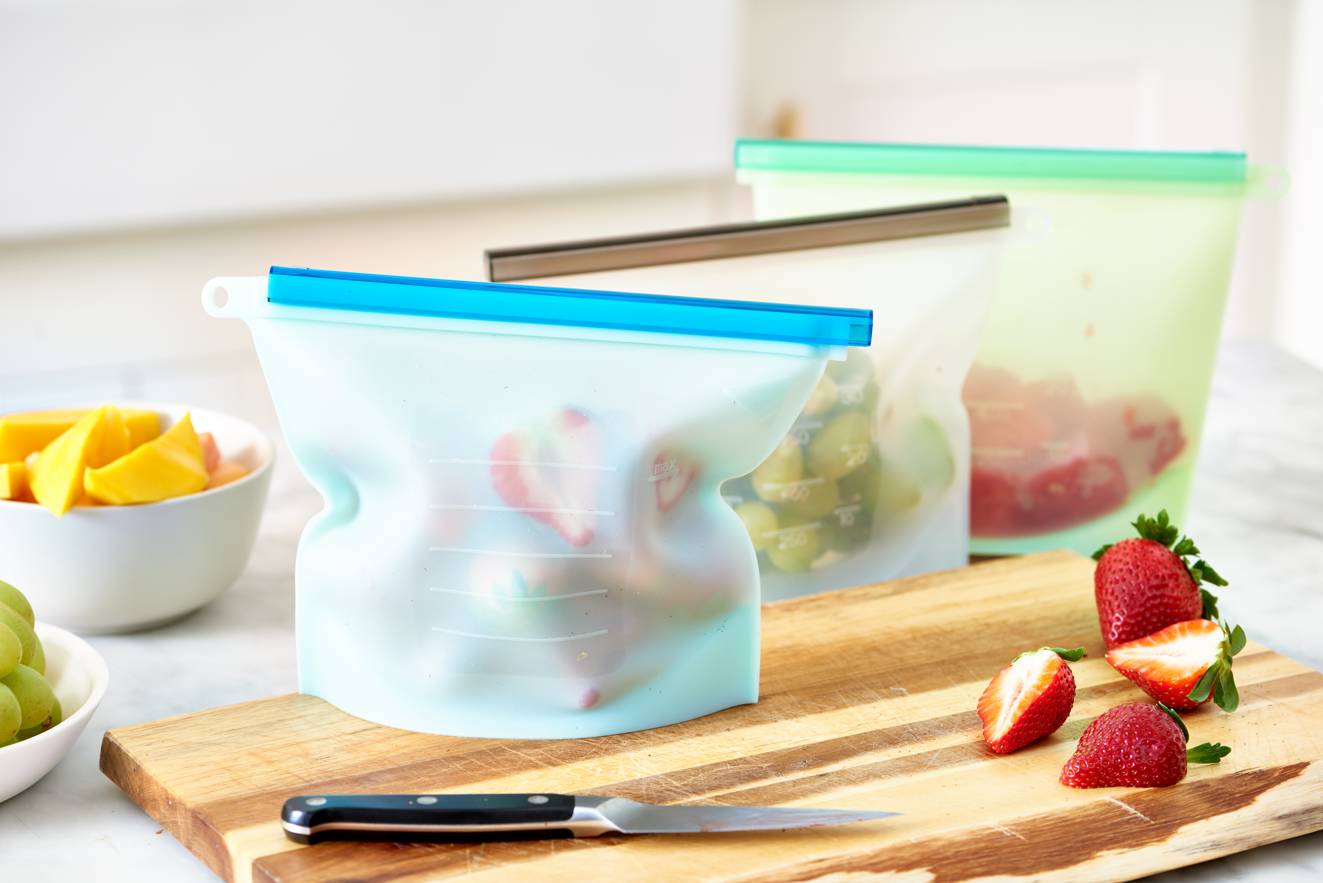 Reusable Ziplock Bags - Silicone Food Storage