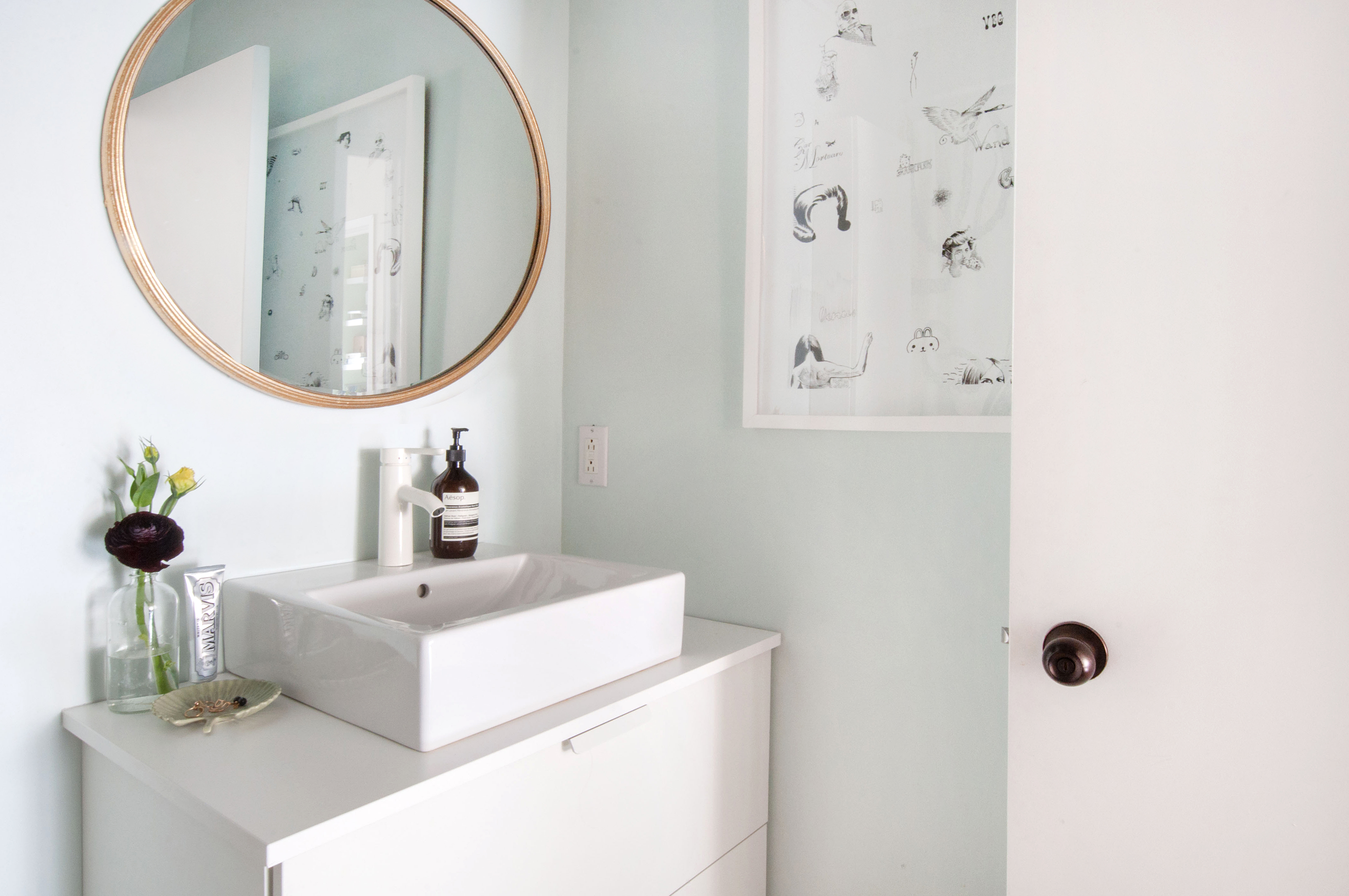 Simple Bathroom Makeover - Renter Friendly - The Merrythought