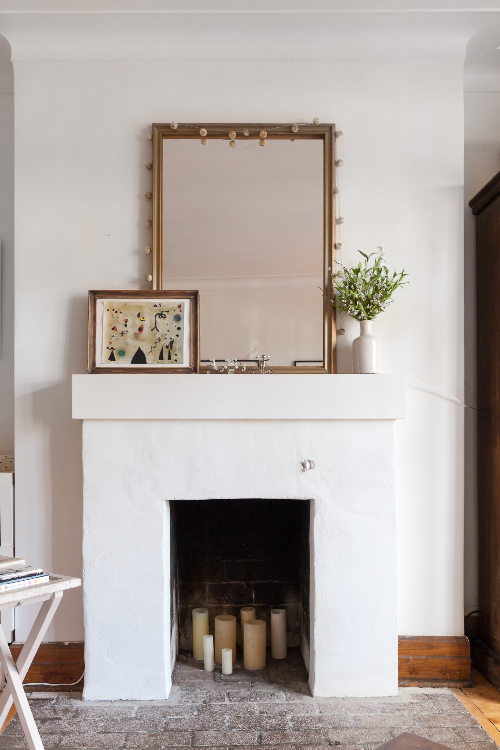 Candles In Home Fireplace Apartment Therapy