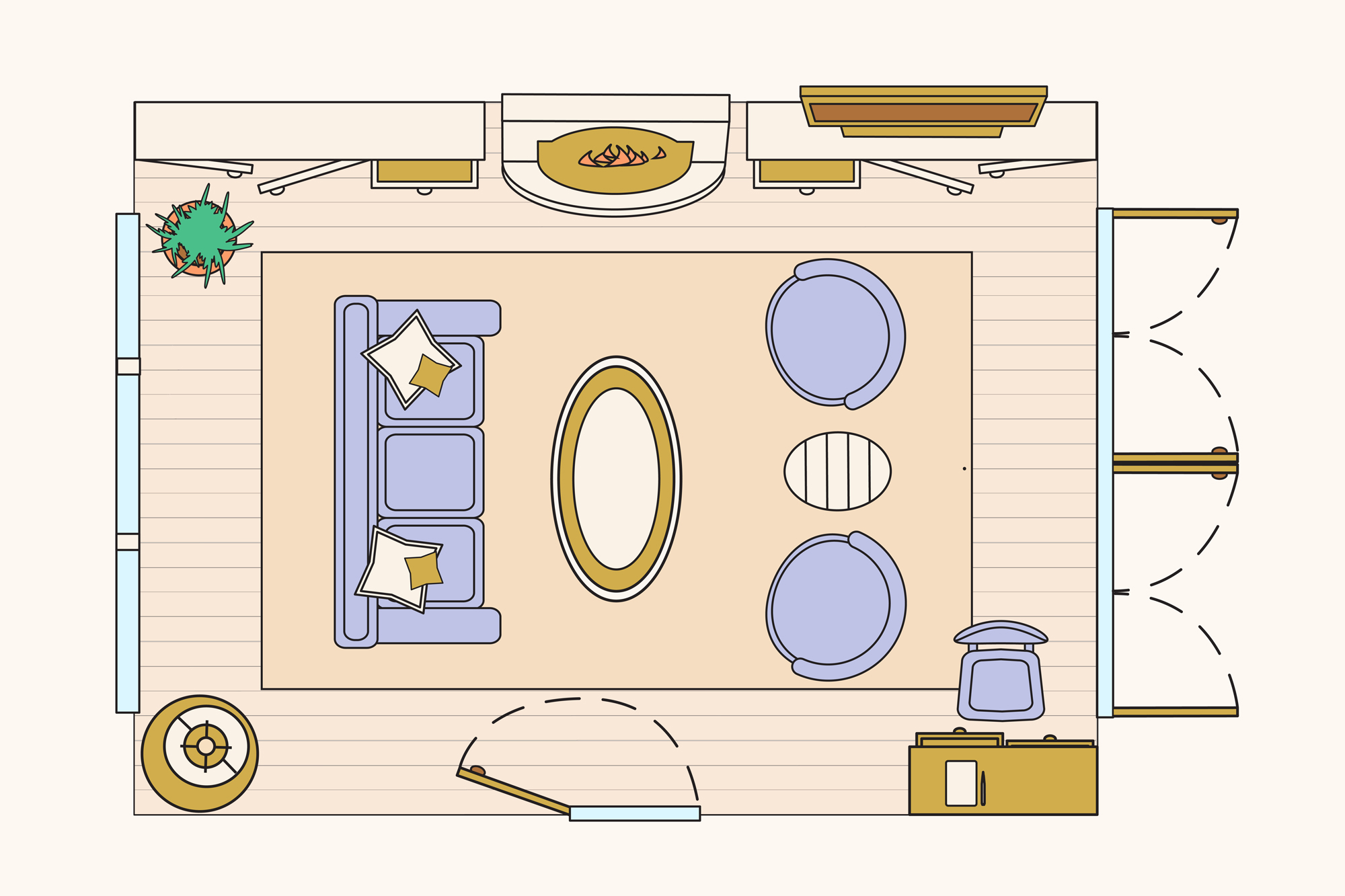 living room floor plan lighting