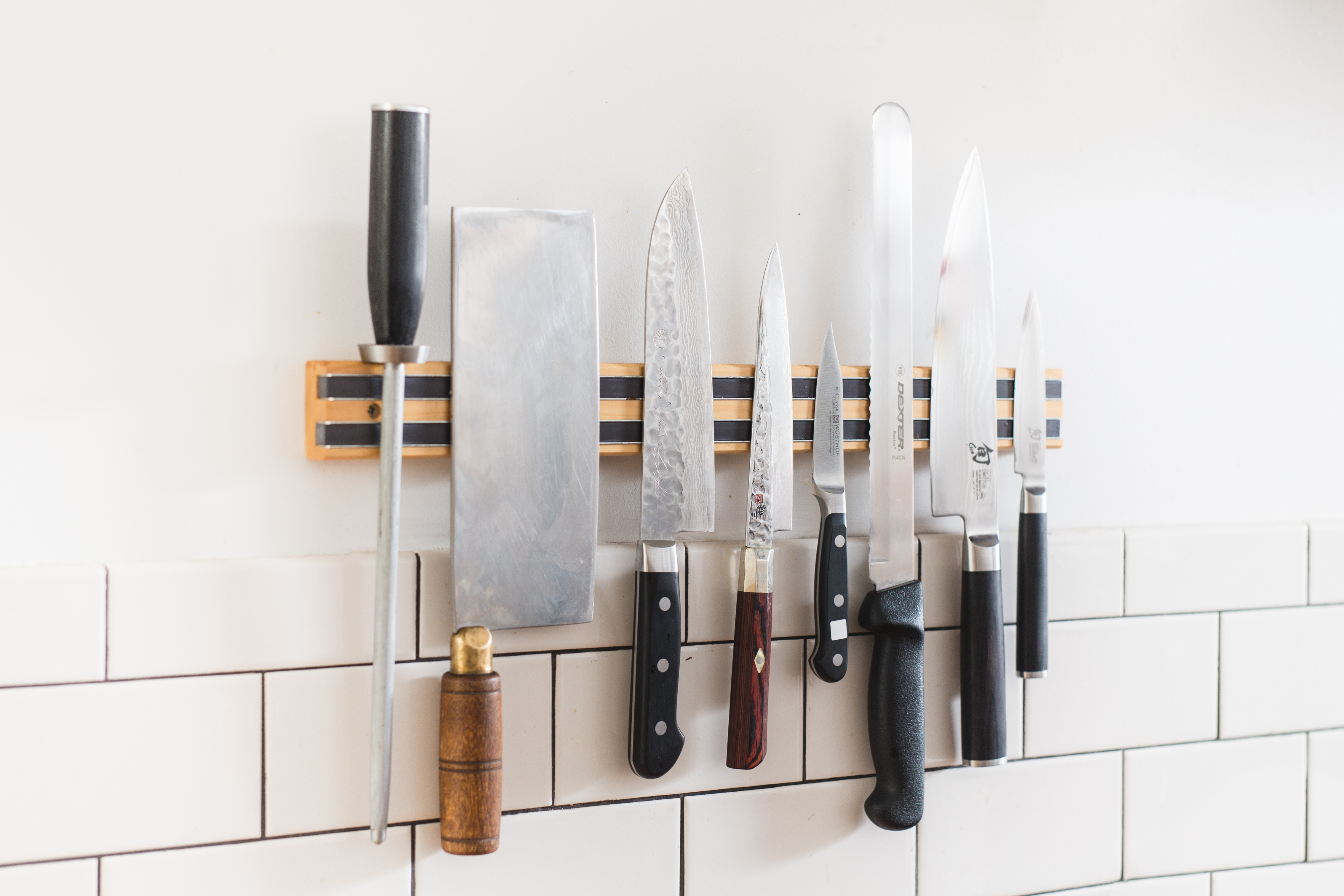 Magnetic Butcher Block Knife Holder