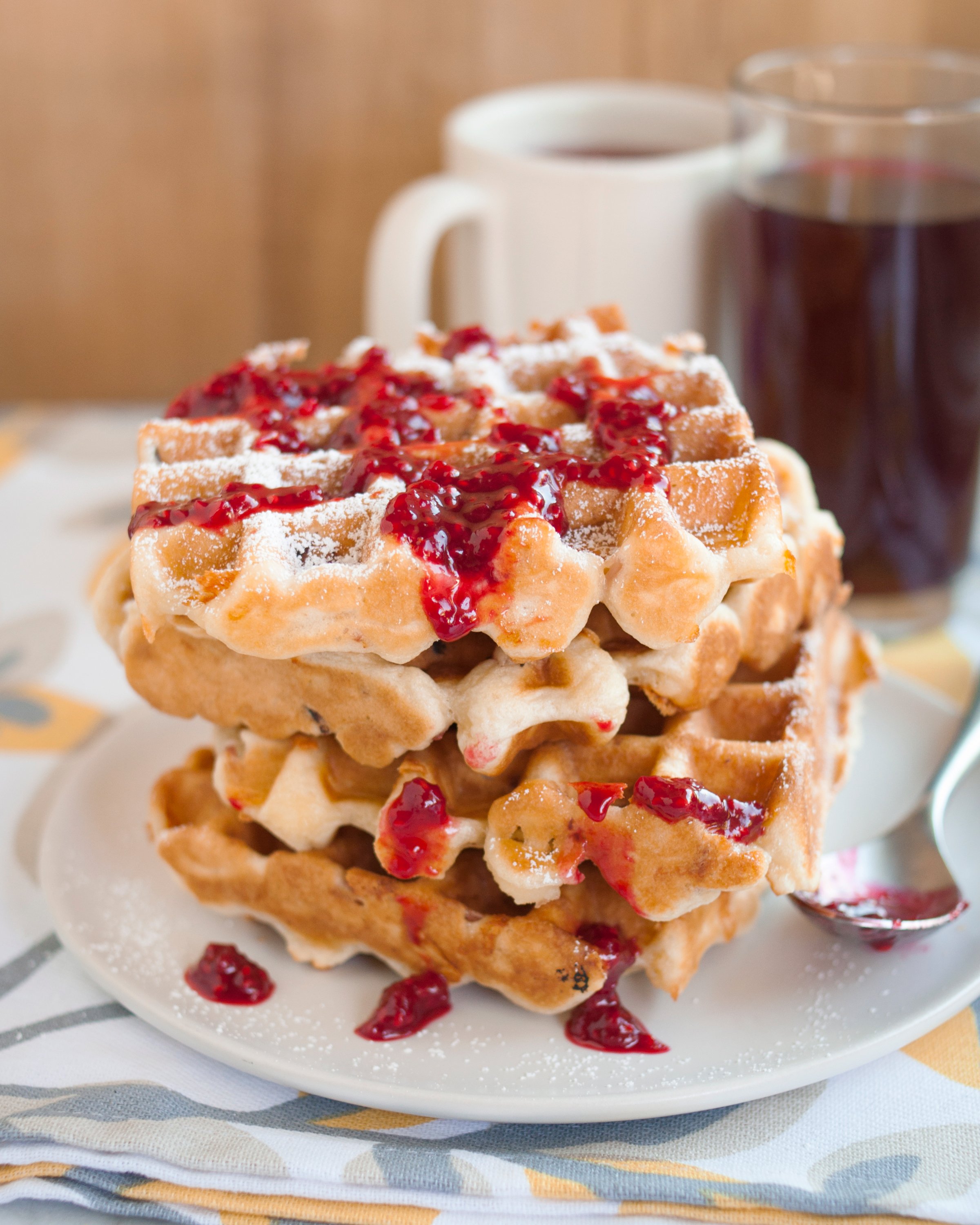 Recipe Monte Cristo Waffles With Warm Raspberry Sauce Kitchn