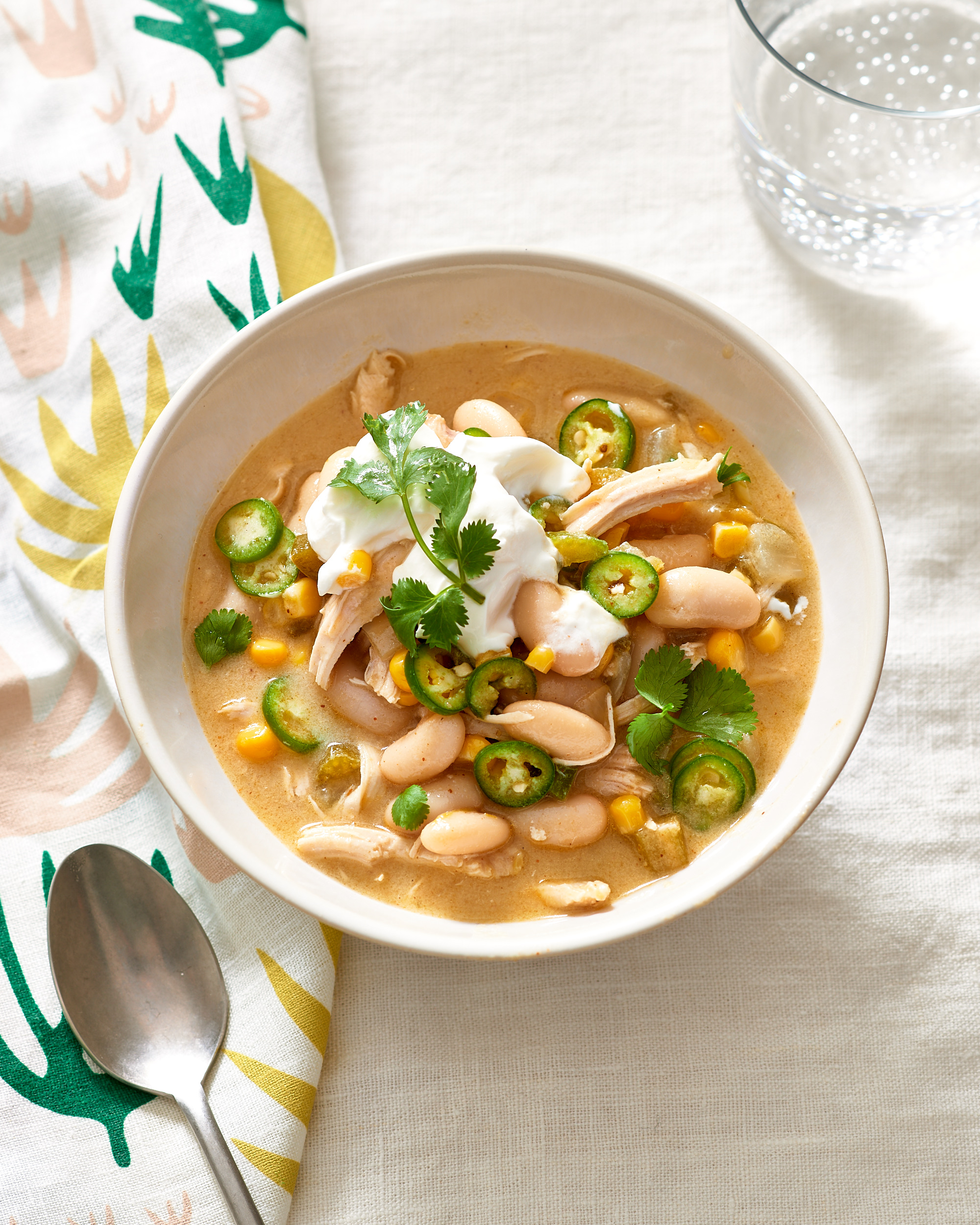 Slow Cooker White Chicken Chili For One - One Dish Kitchen