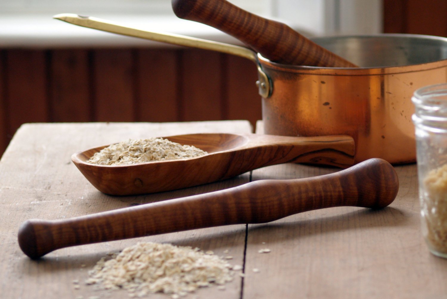 Wood Spurtle Porridge Spurtle Sourdough Stirring Spurtle Oatmeal Stirring  Spurtle Wooden Kitchen Utensil Sourdough Starter Spurtle 