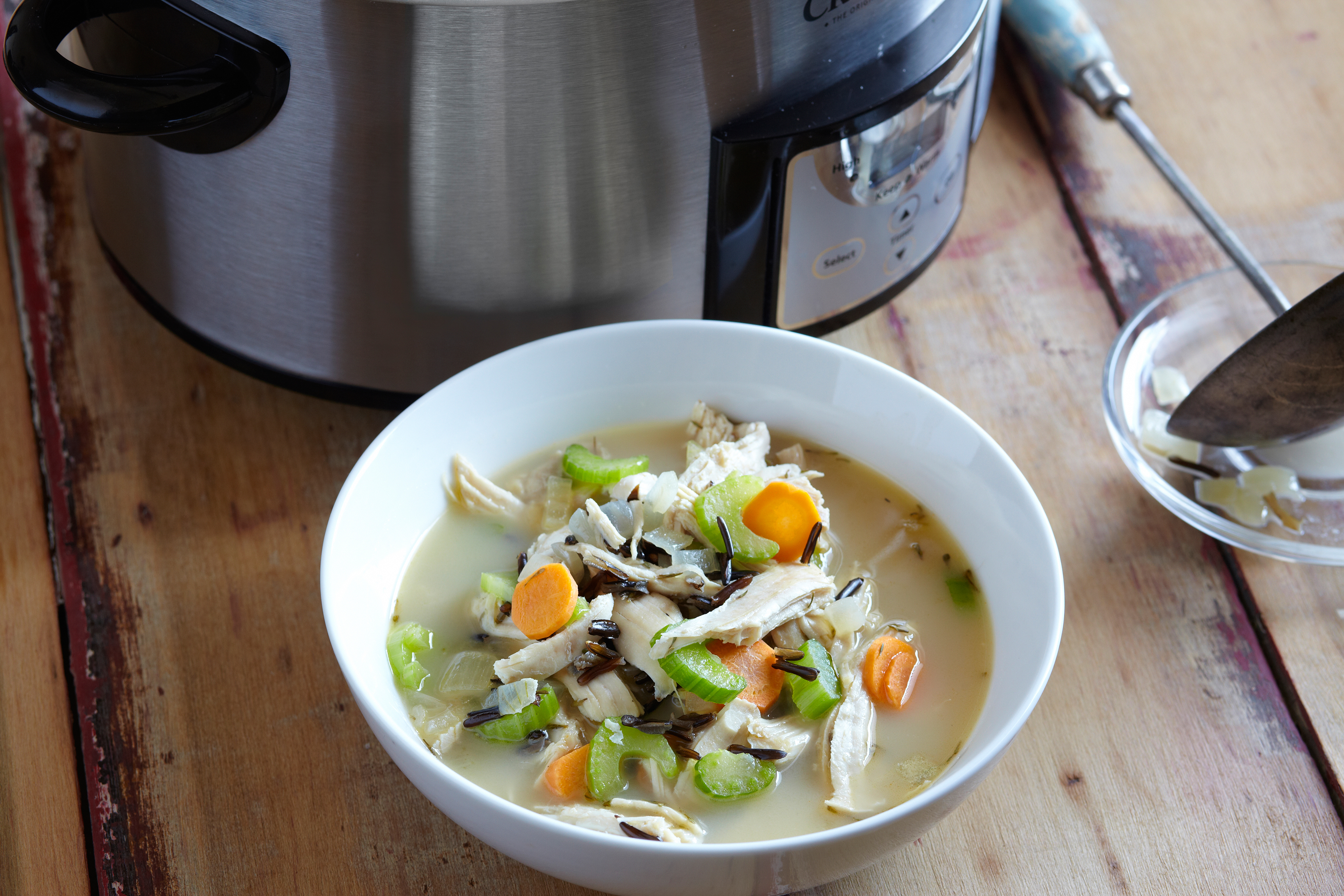 Slow Cooker Chicken Wild Rice Soup - Love Grows Wild