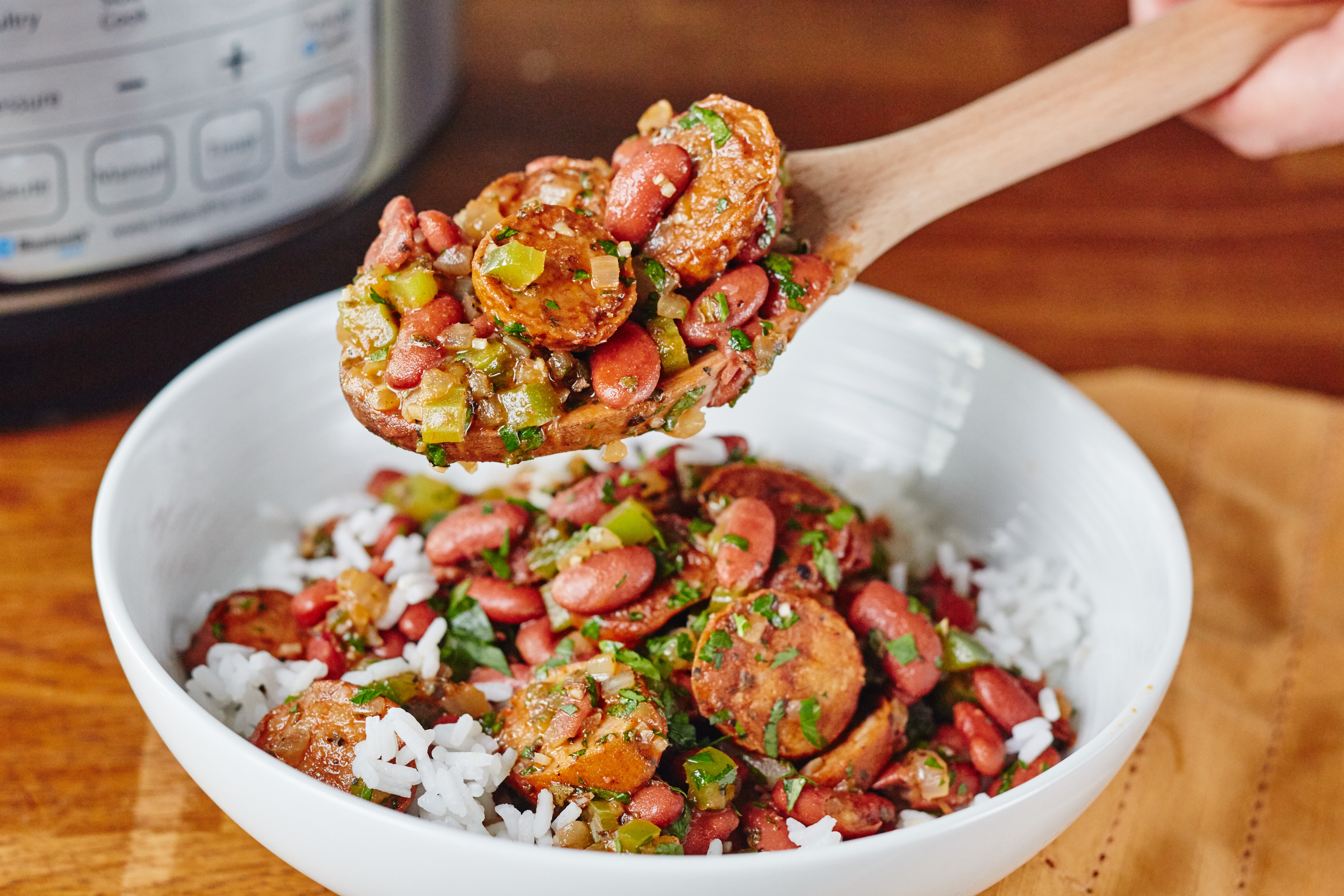 Instant Pot Red Bean Chili with Andouille