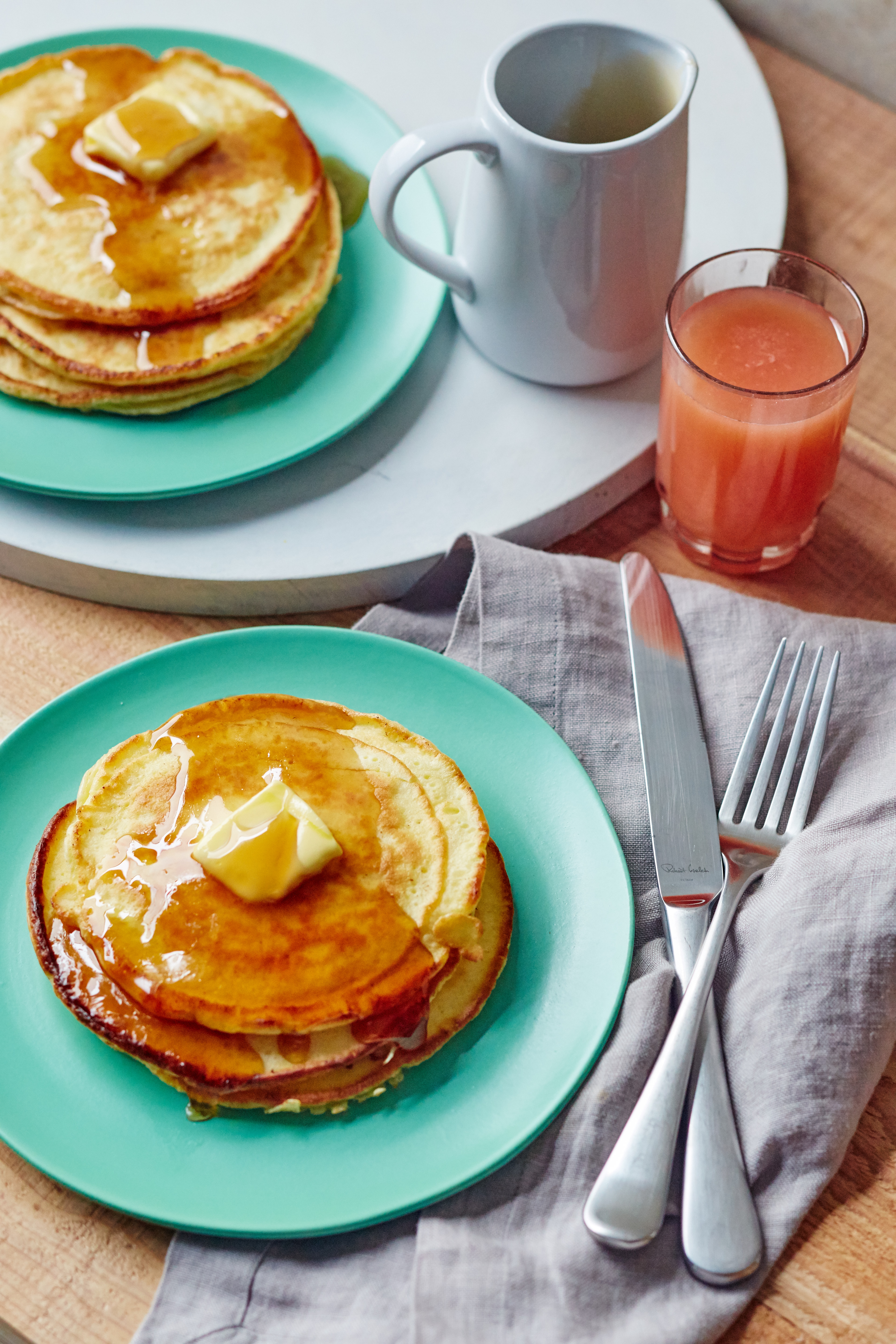 2-Ingredient Cream Cheese Pancakes - Barefeet in the Kitchen