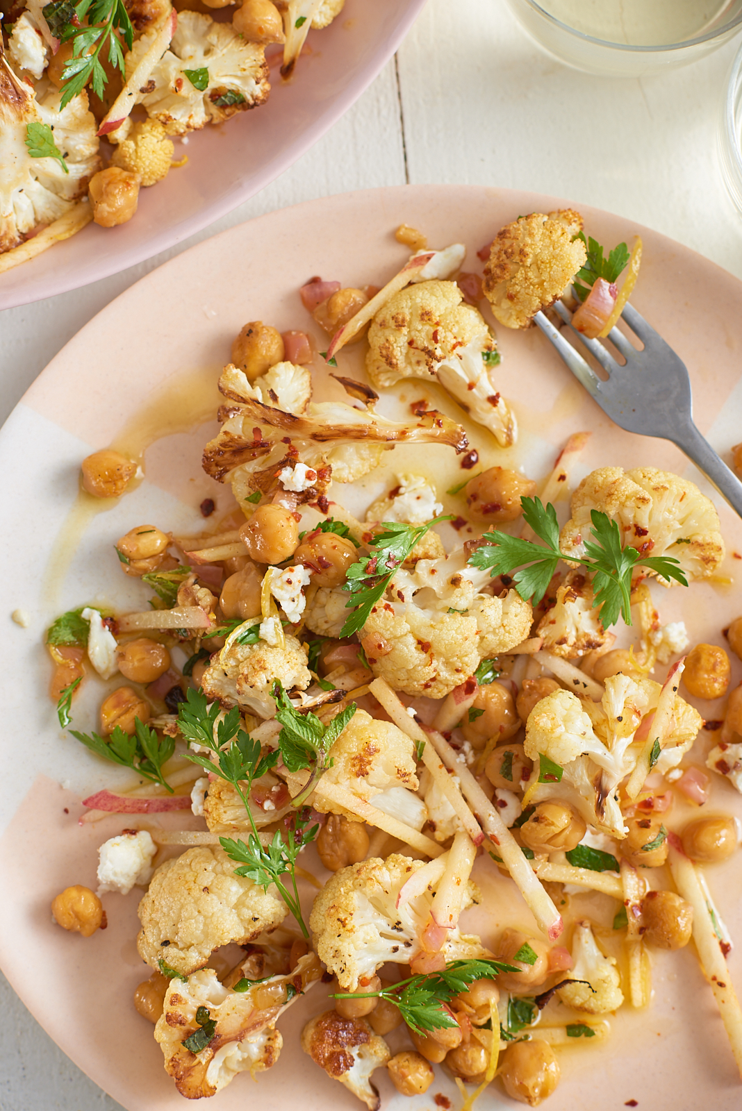 Roasted Cauliflower Salad With Chickpeas Feta Herbs Kitchn