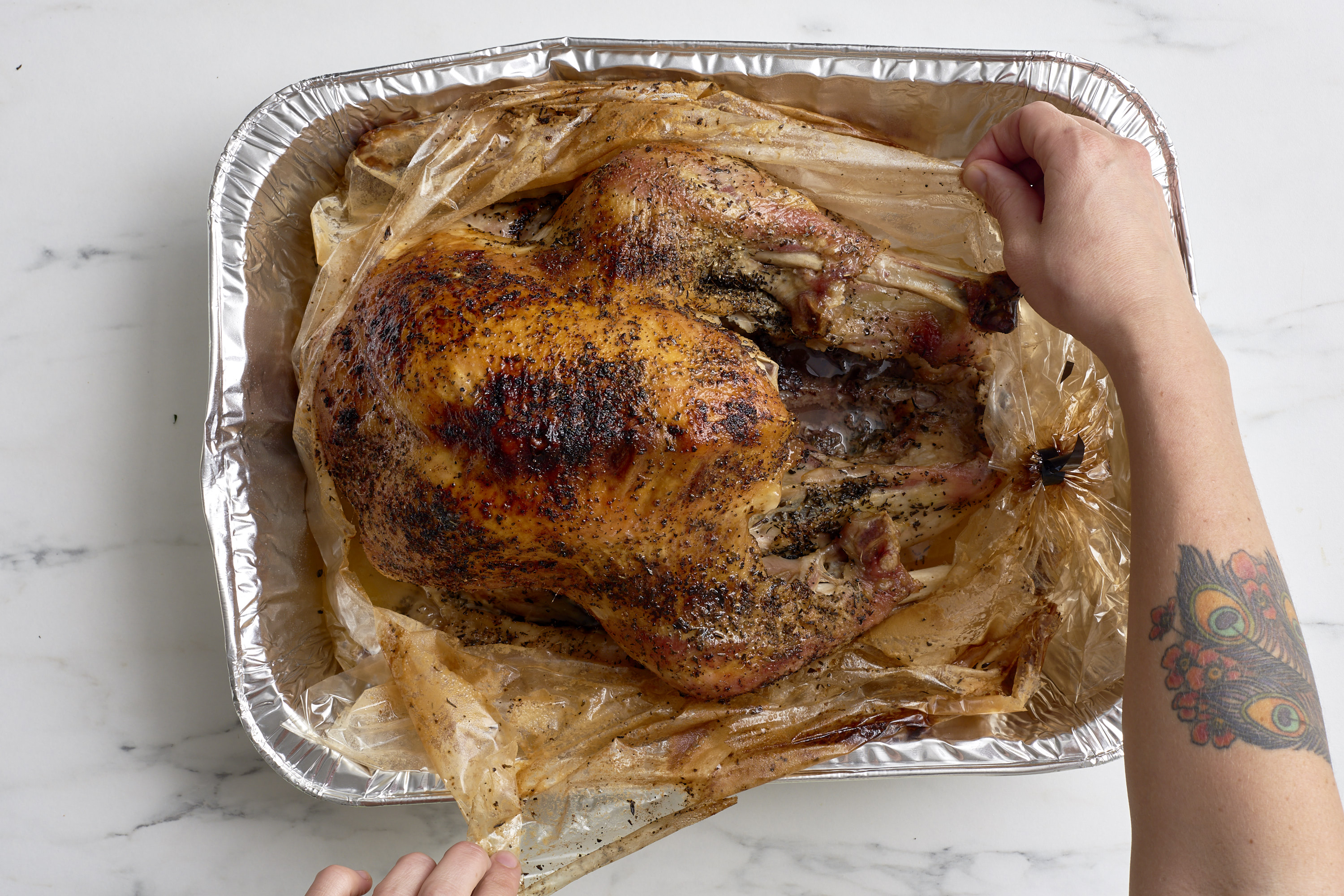 Using a Foil Roaster for Roasting a Turkey