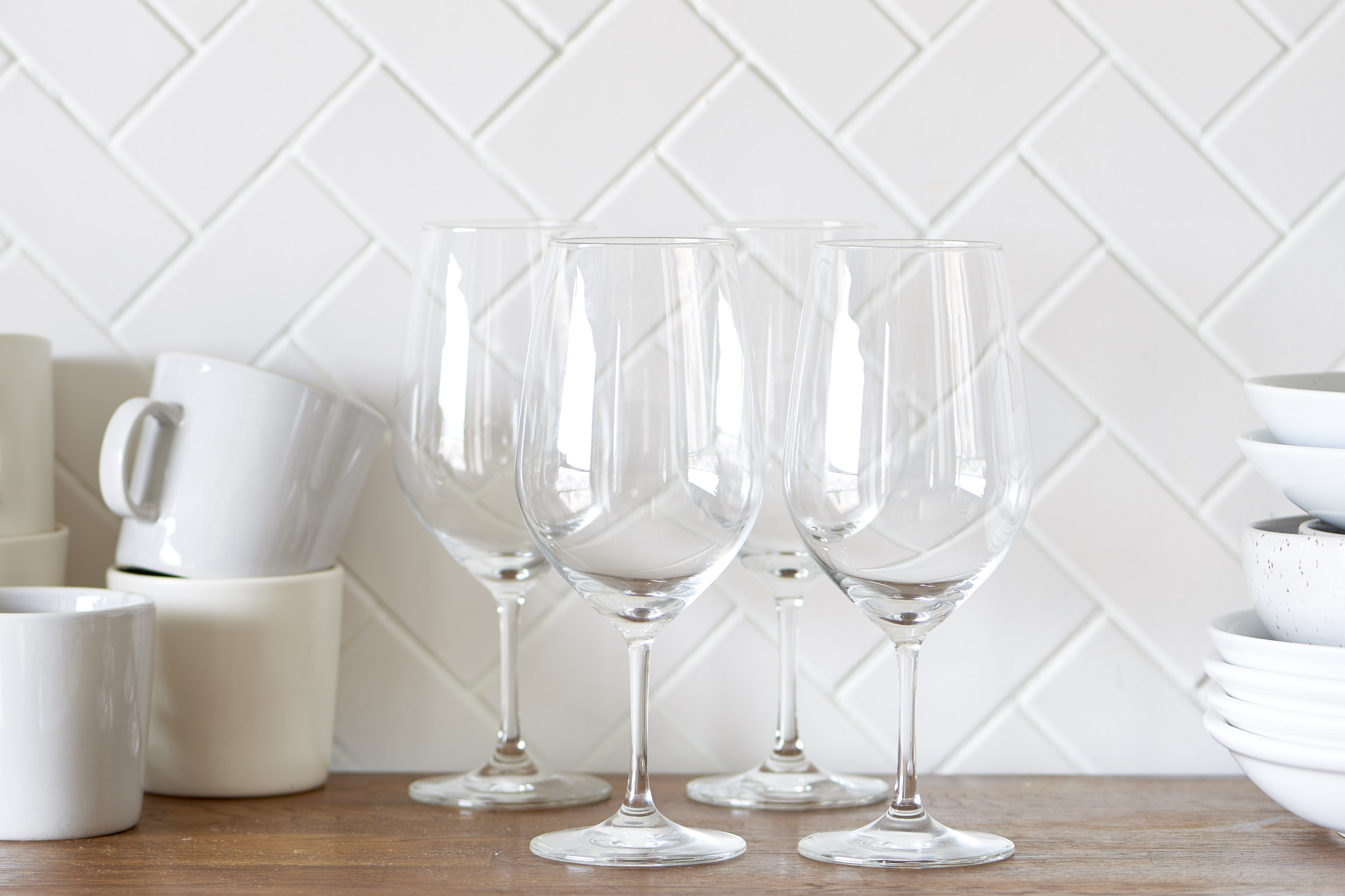 Laura Ashley White Wine Glasses, Set of 4 - Clear