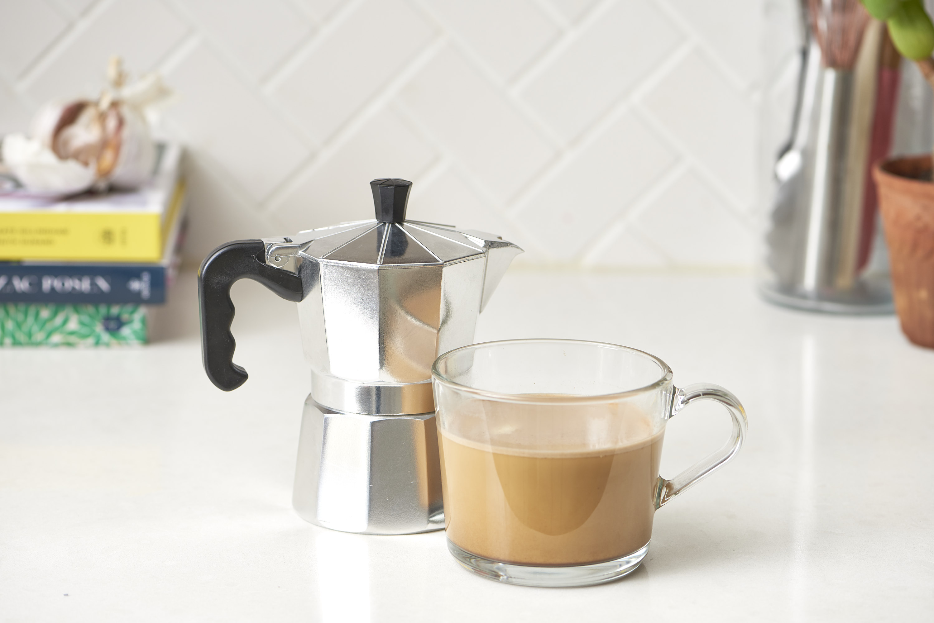 Making Coffee in A Clear Glass Moka Pot, coffee