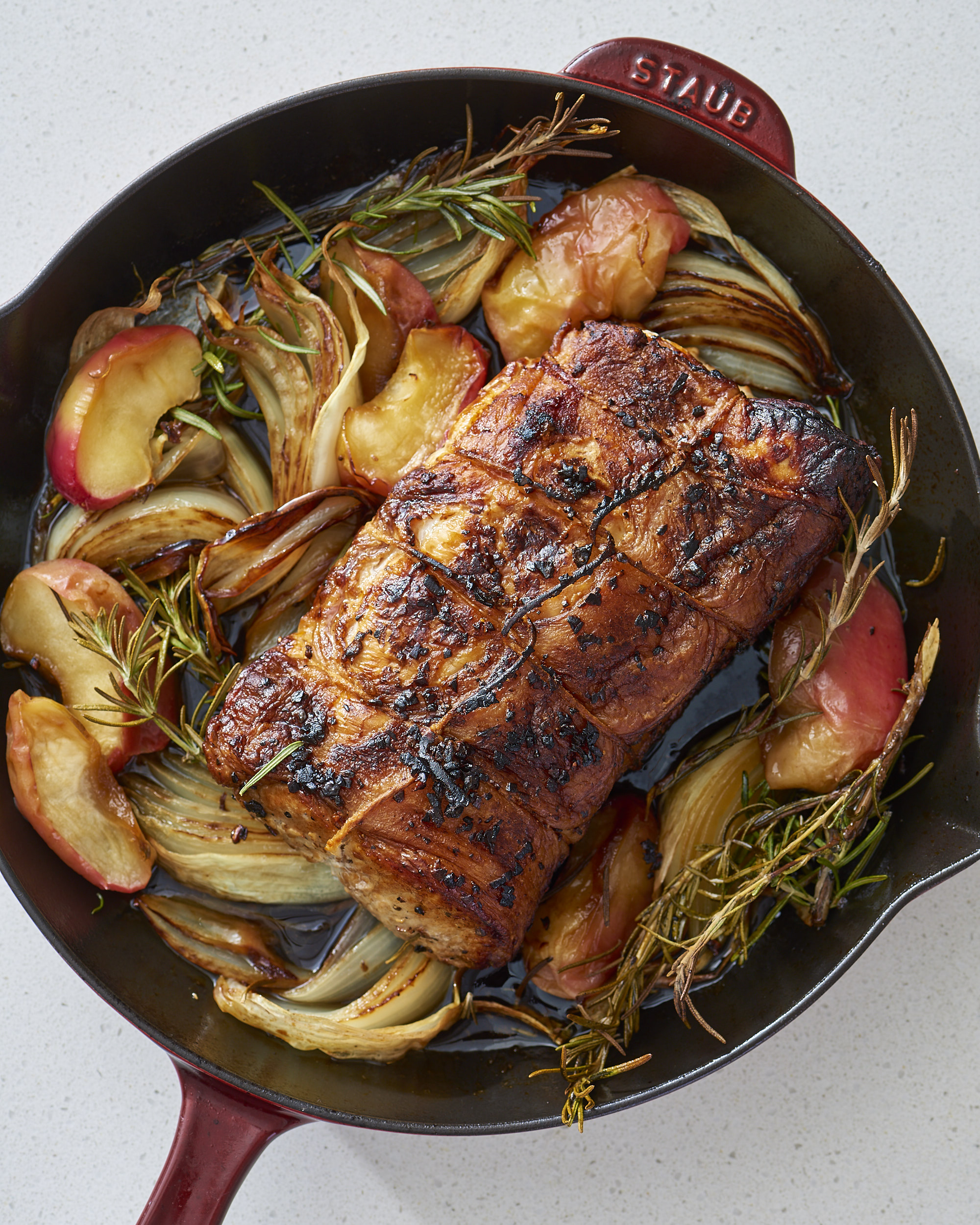 How To Make A Juicy Pork Roast With Apples And Onions Kitchn