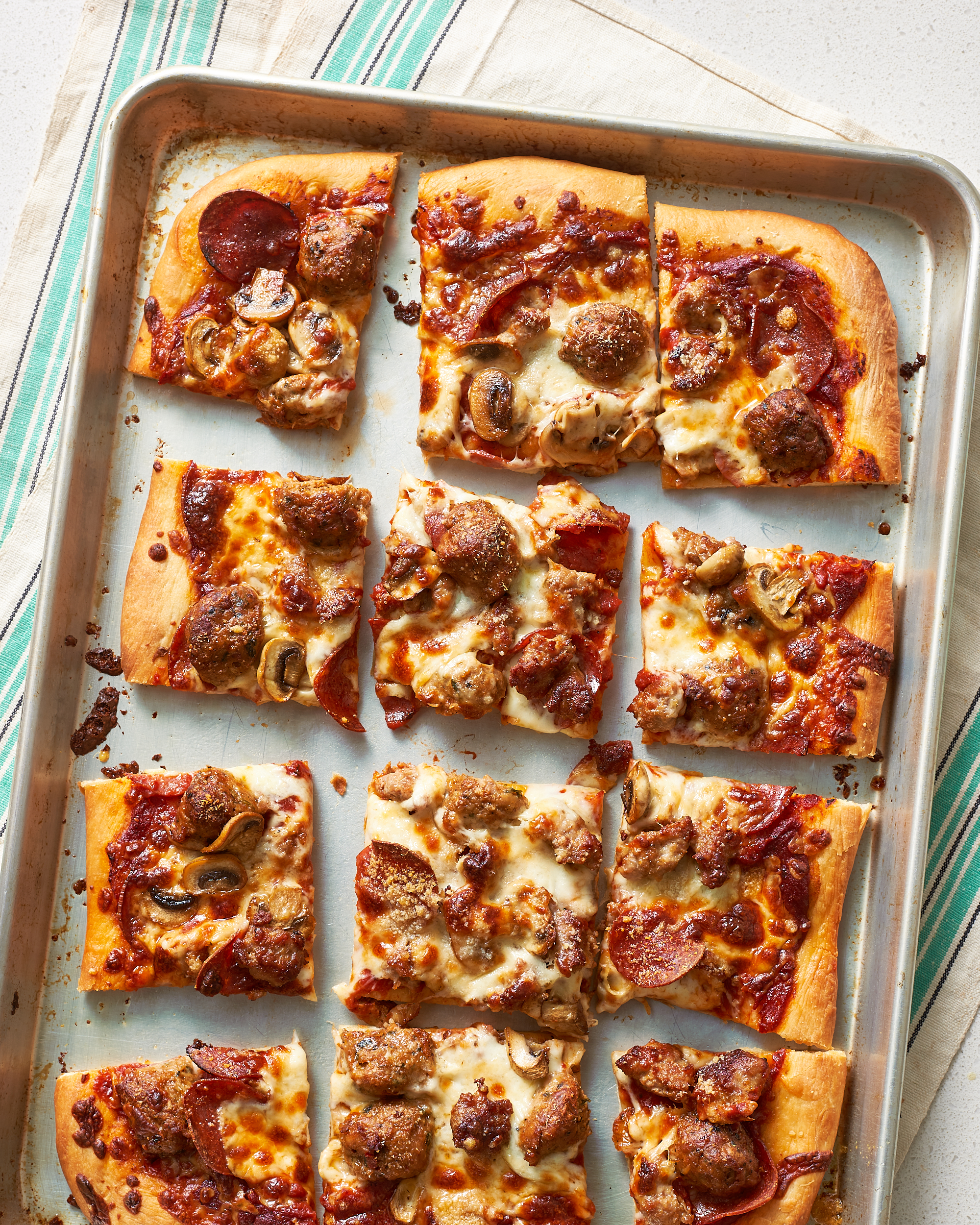 Meat Lovers' Sheet Pan Pizza Recipe